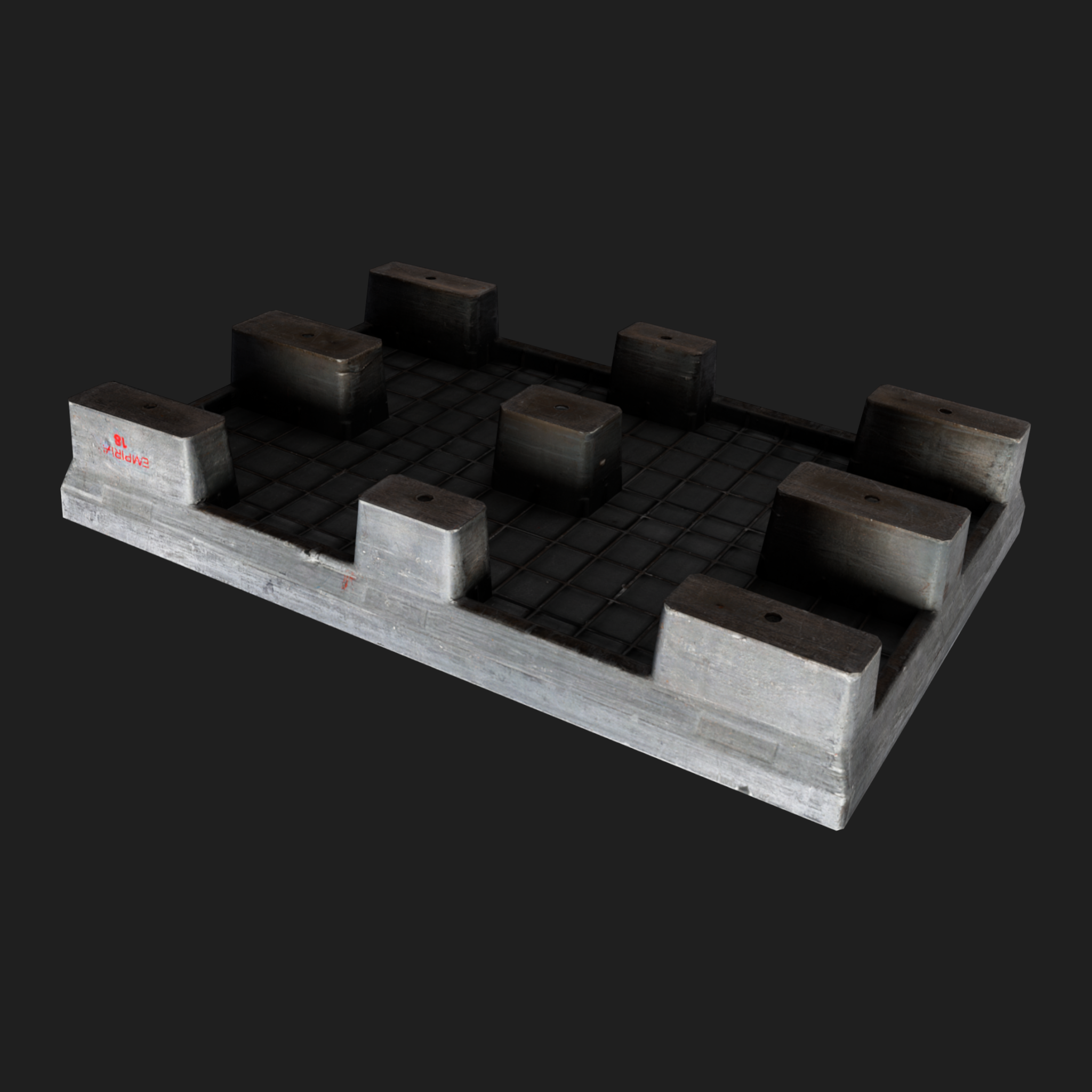 3D Gray Plastic Pallet