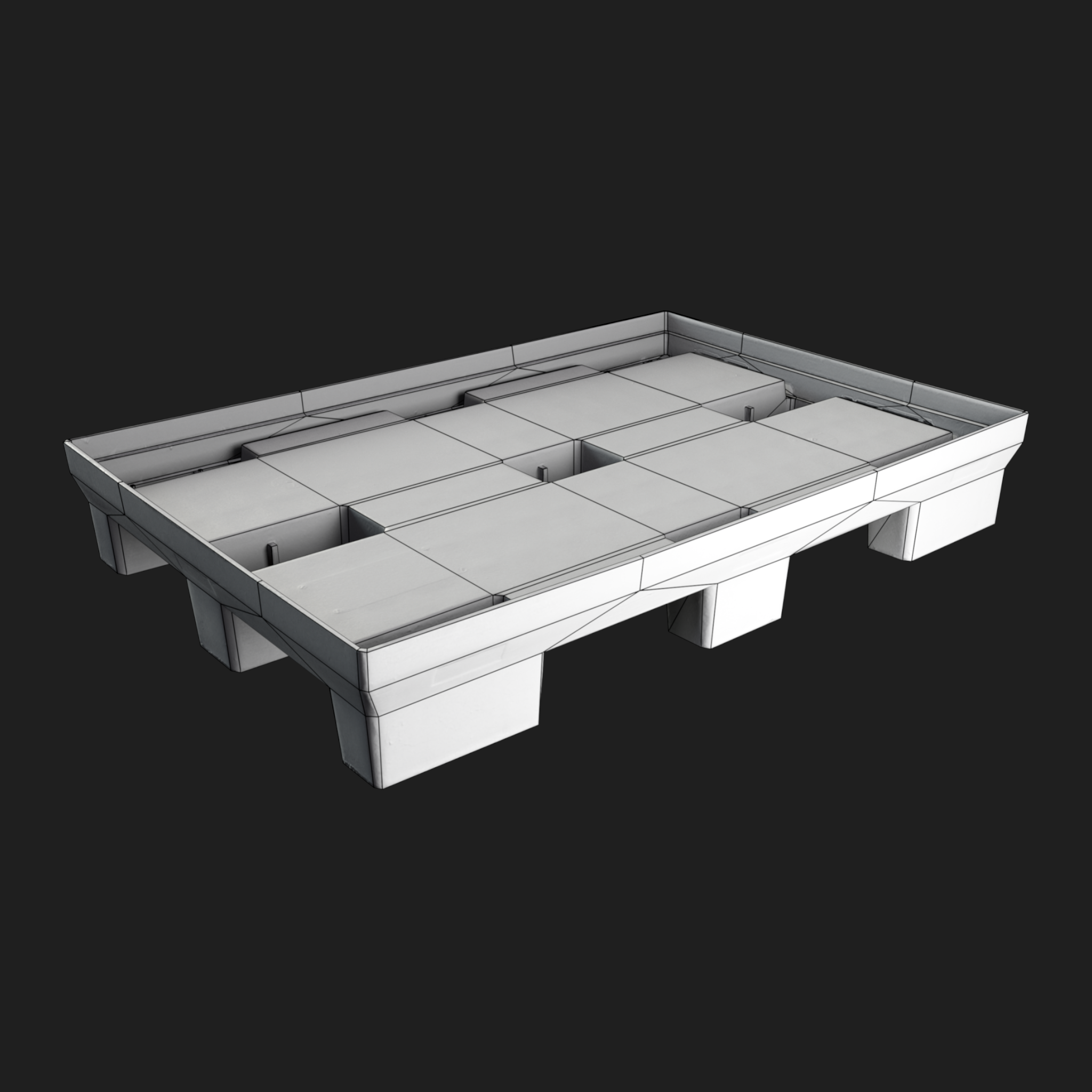 3D Gray Plastic Pallet