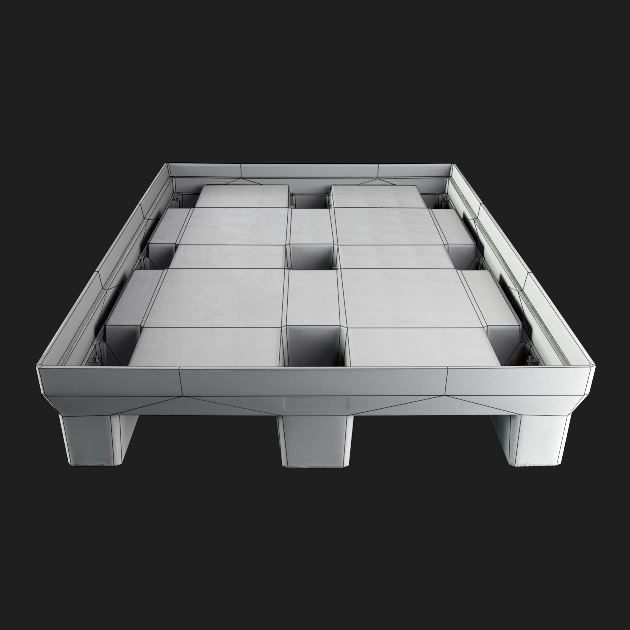3D Gray Plastic Pallet