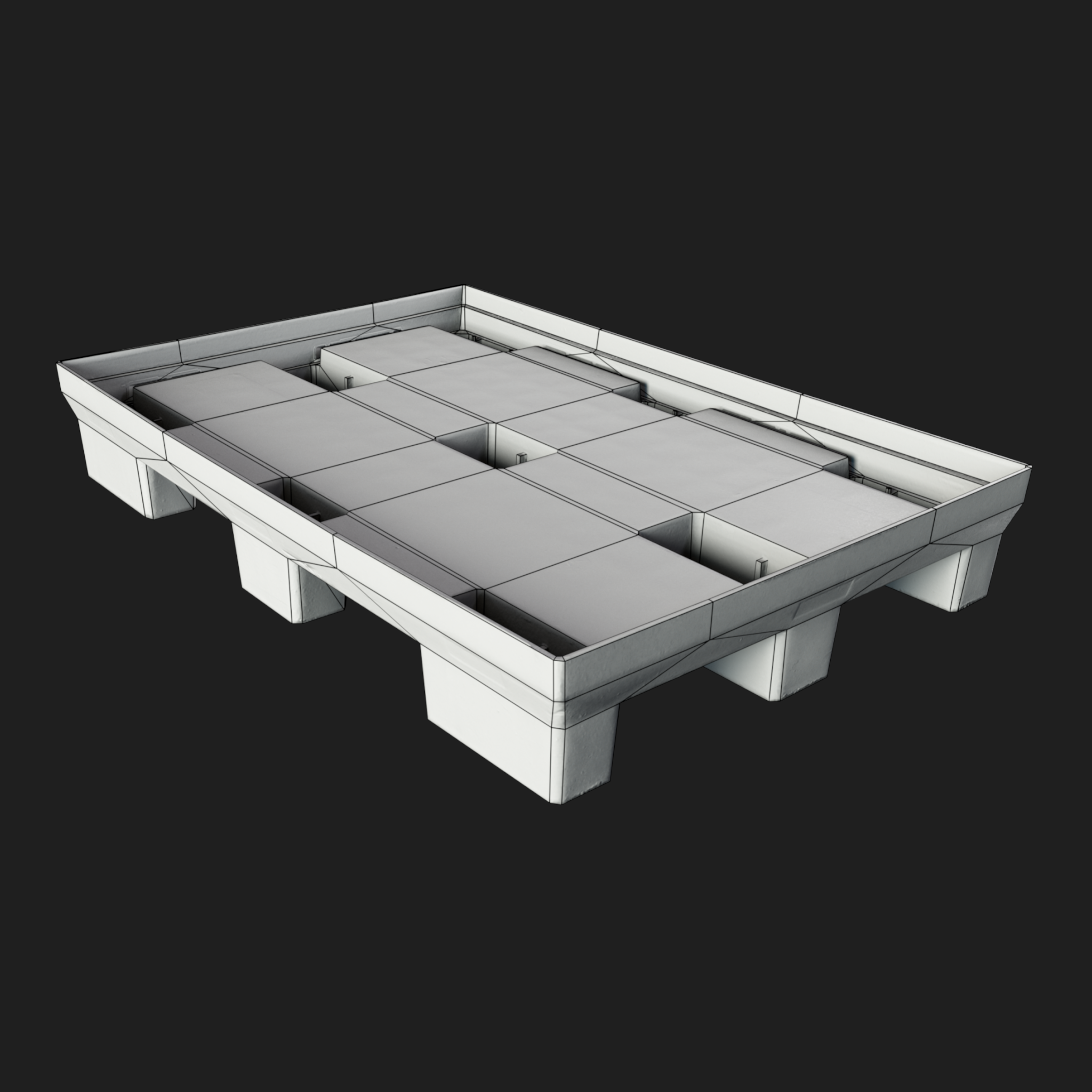 3D Gray Plastic Pallet