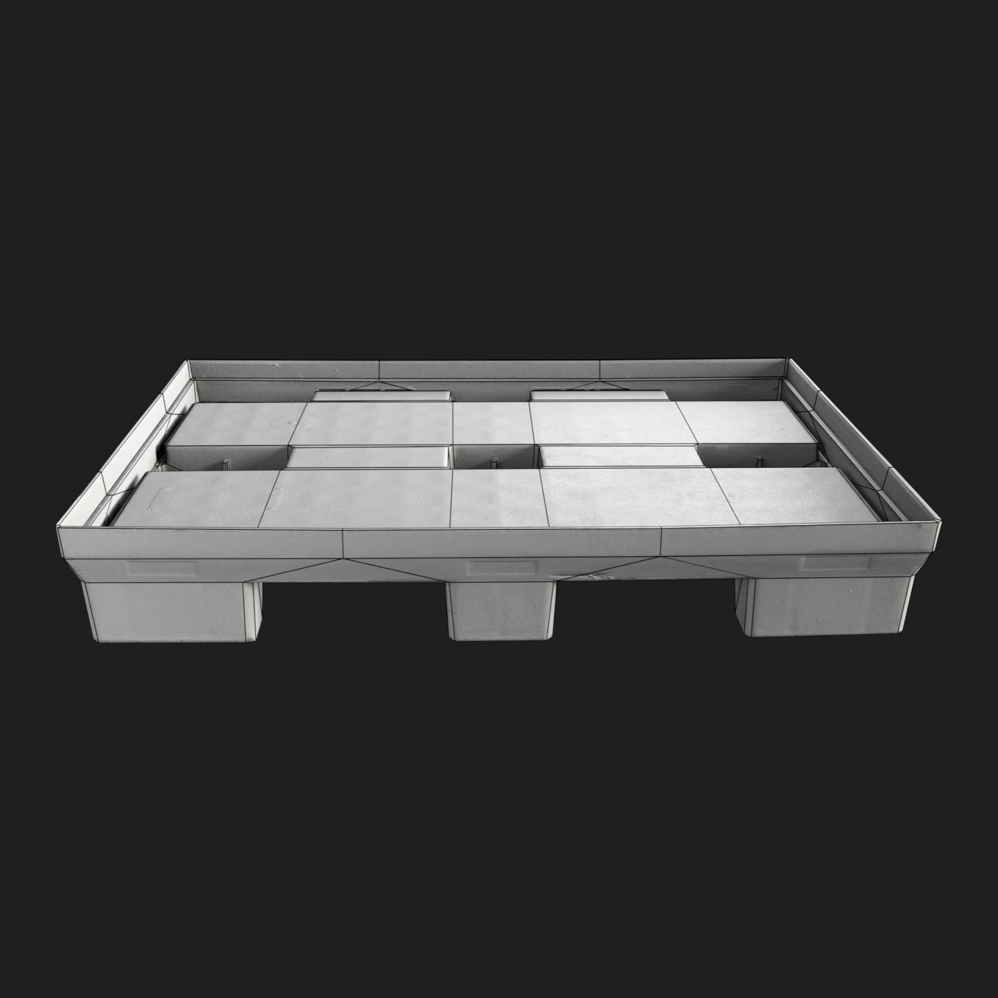 3D Gray Plastic Pallet