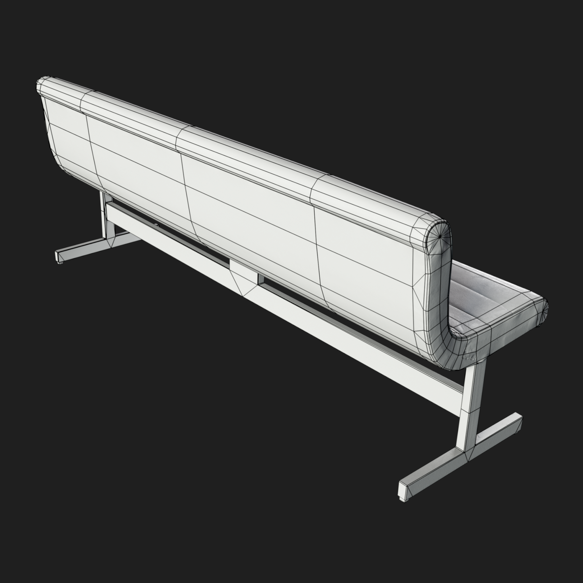 3D Vintage Bench Sofa