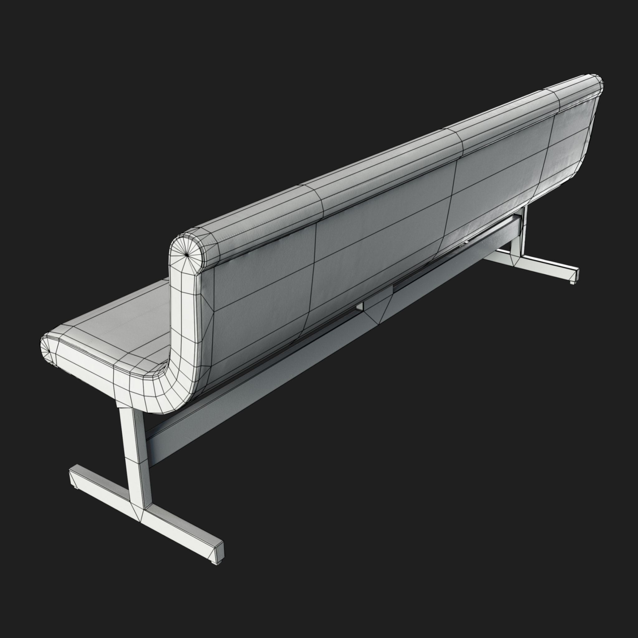 3D Vintage Bench Sofa