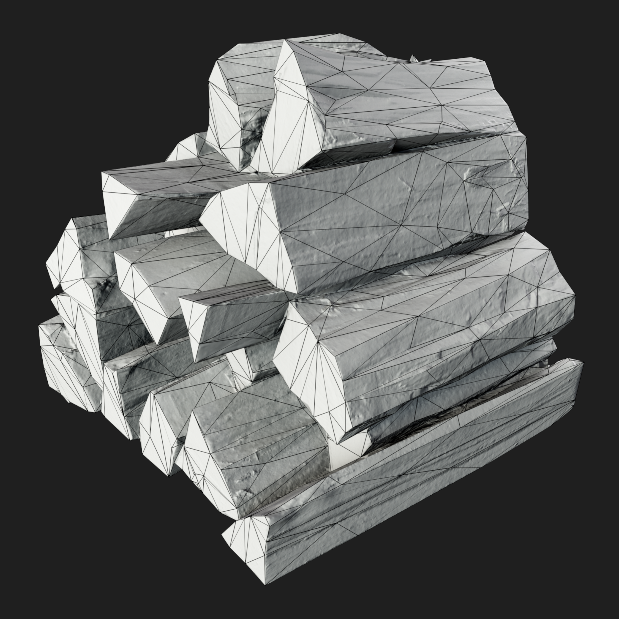 3D Heap Of Wood