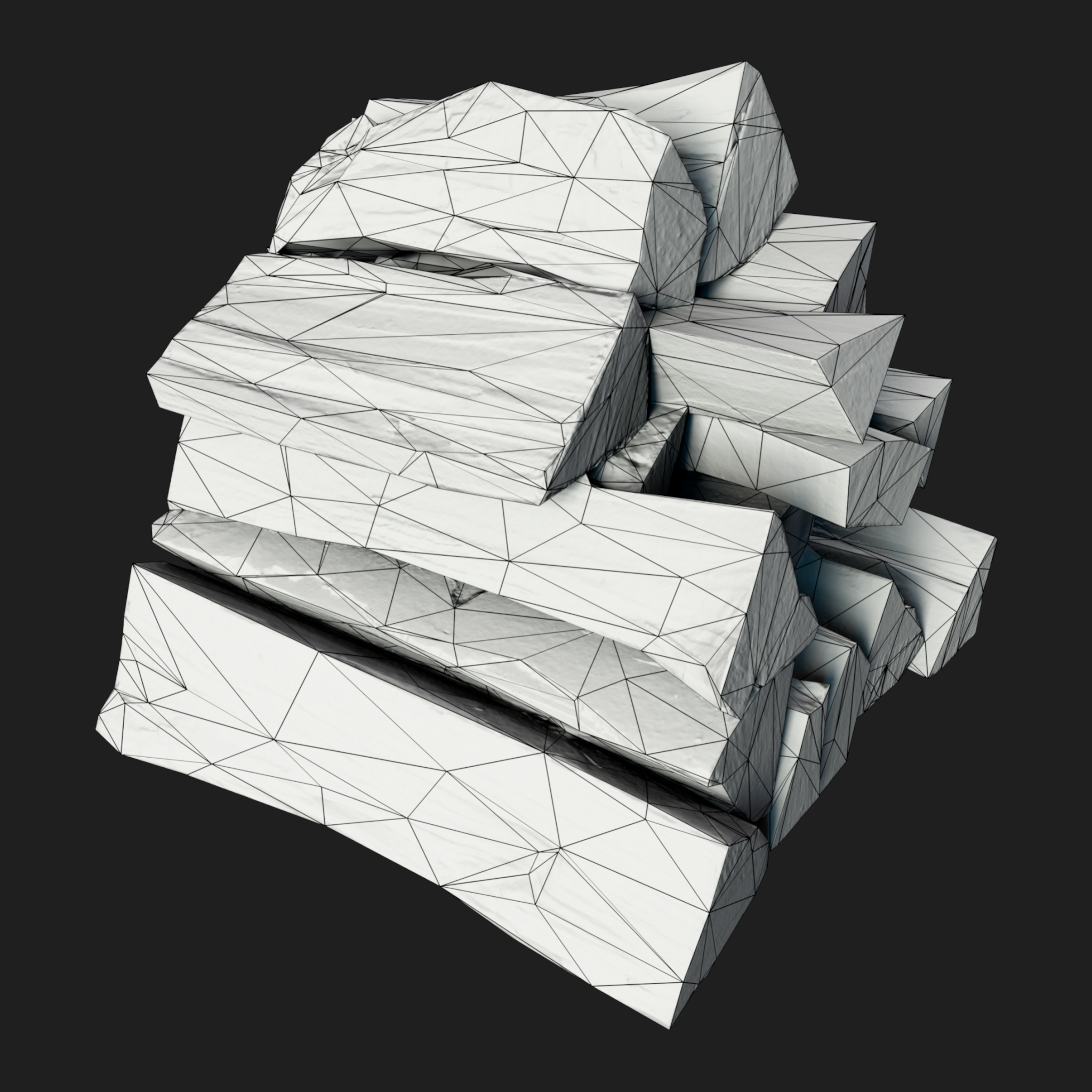 3D Heap Of Wood