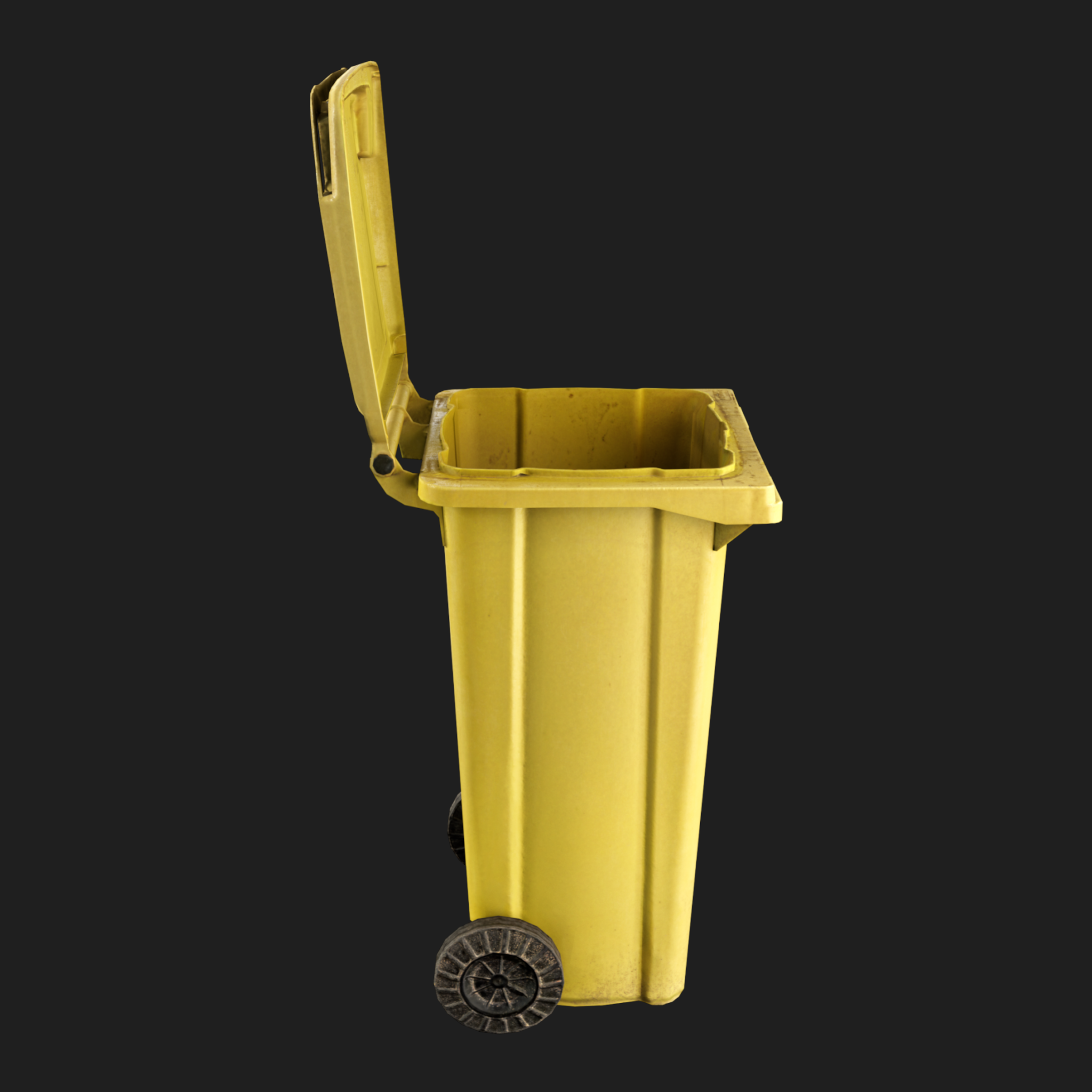 3D Trash Can Yellow