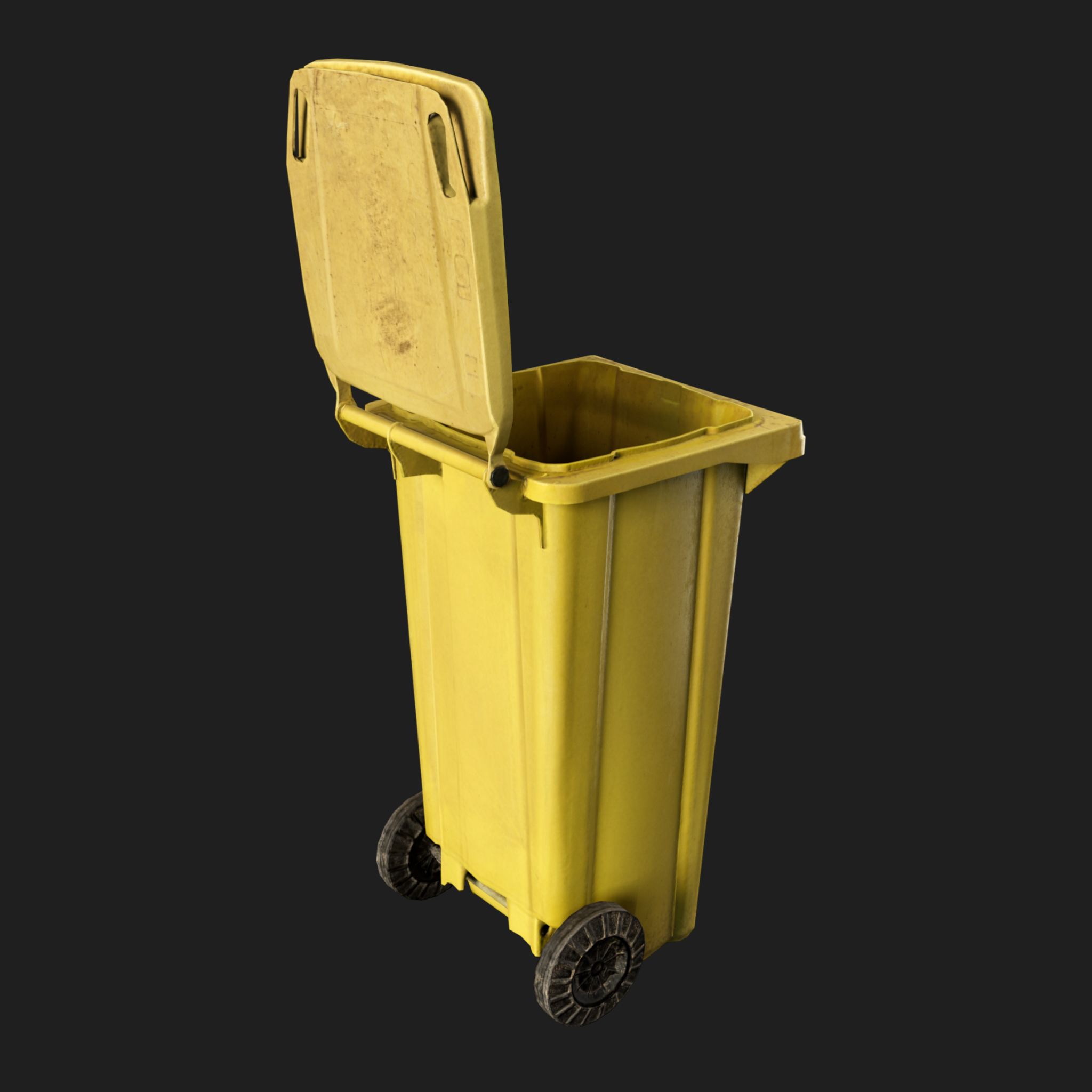 3D Trash Can Yellow