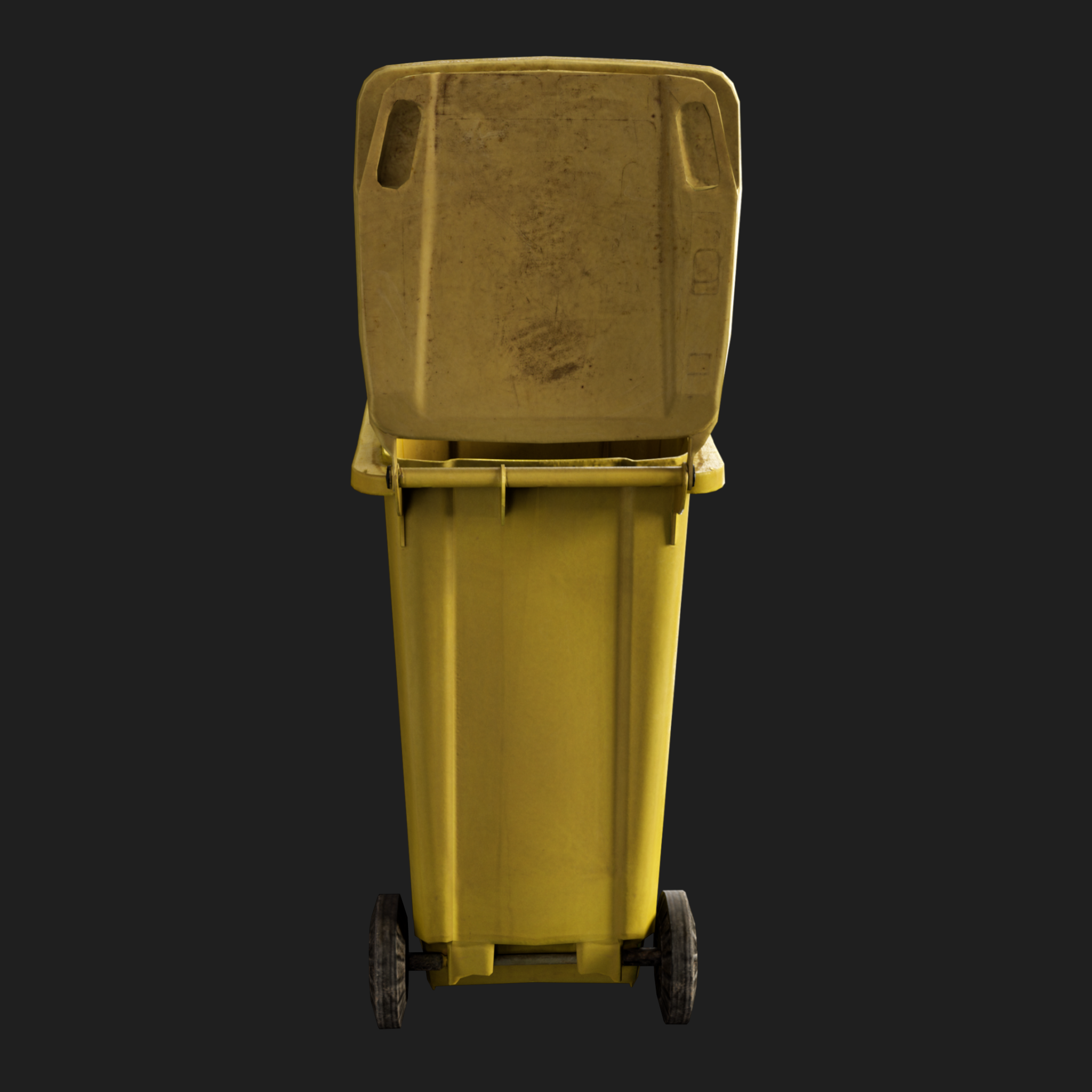 3D Trash Can Yellow