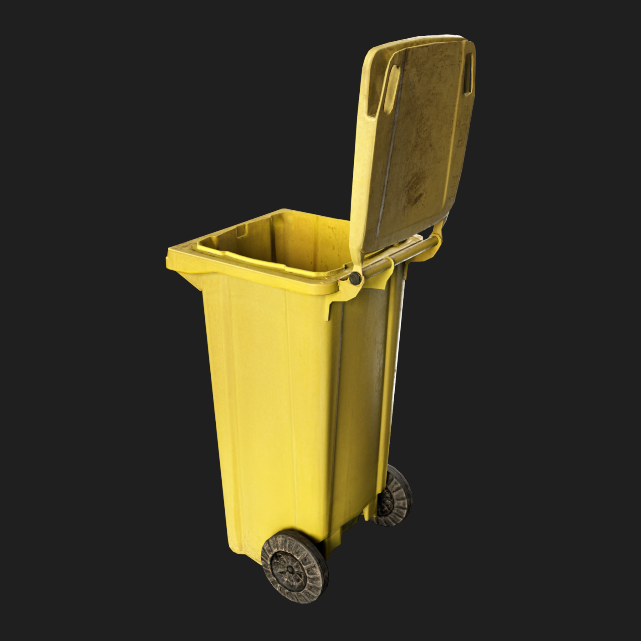 3D Trash Can Yellow