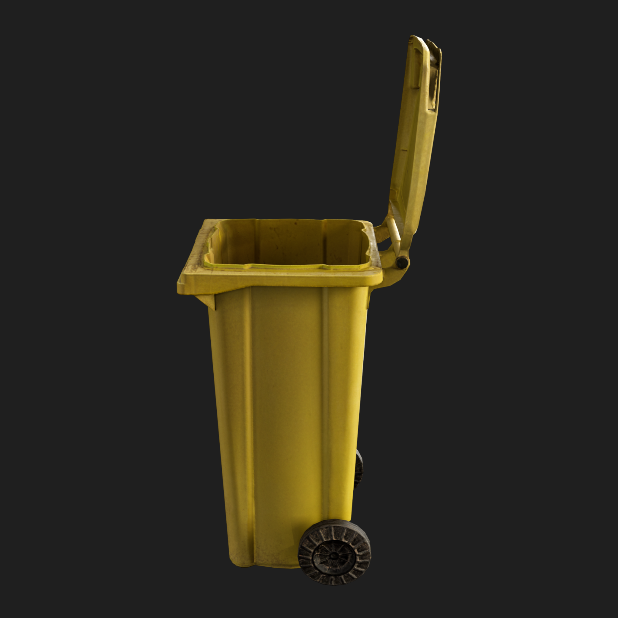 3D Trash Can Yellow