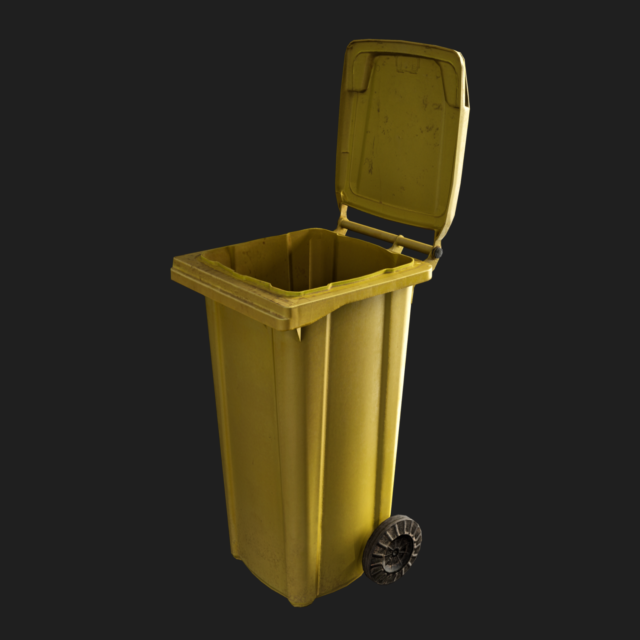 3D Trash Can Yellow