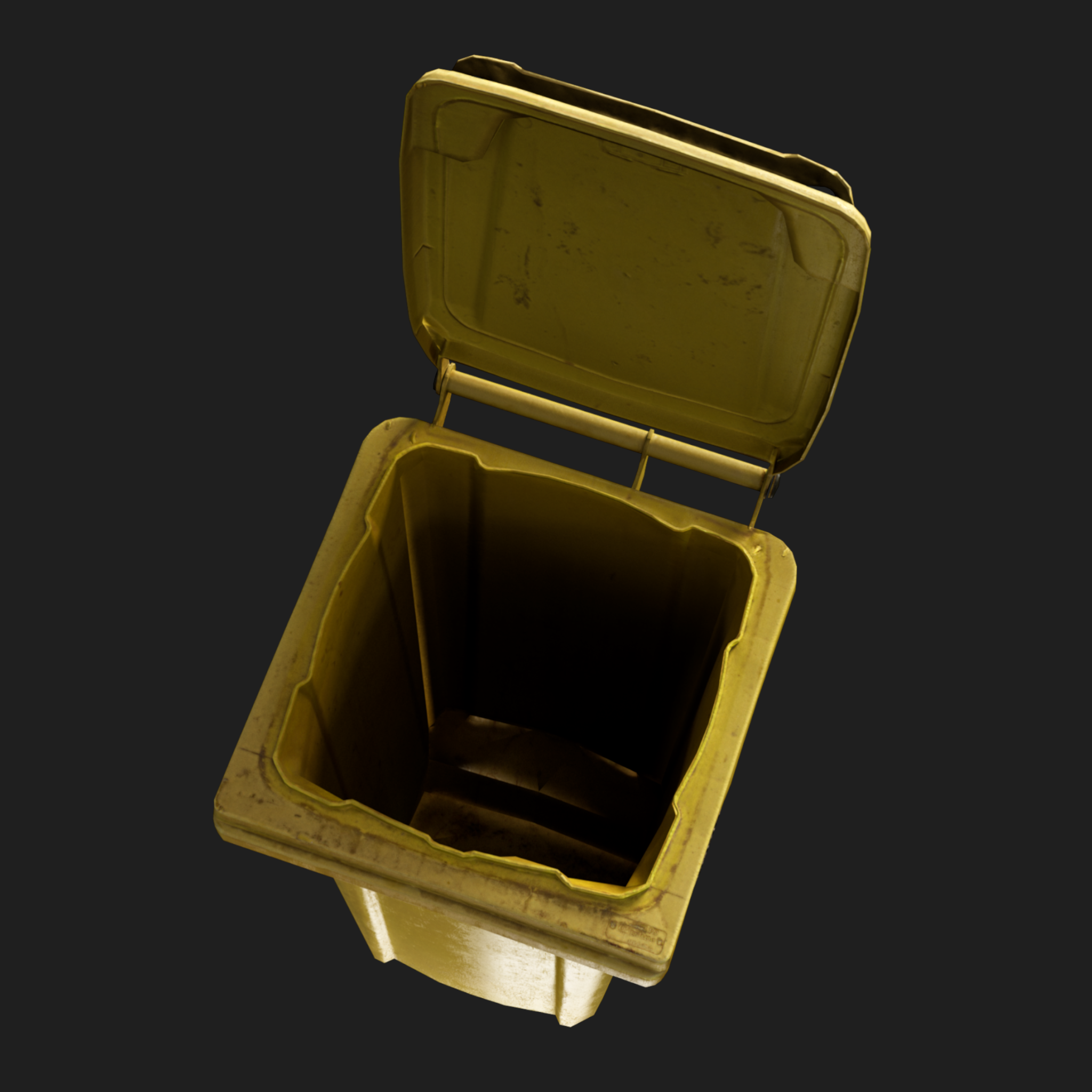 3D Trash Can Yellow