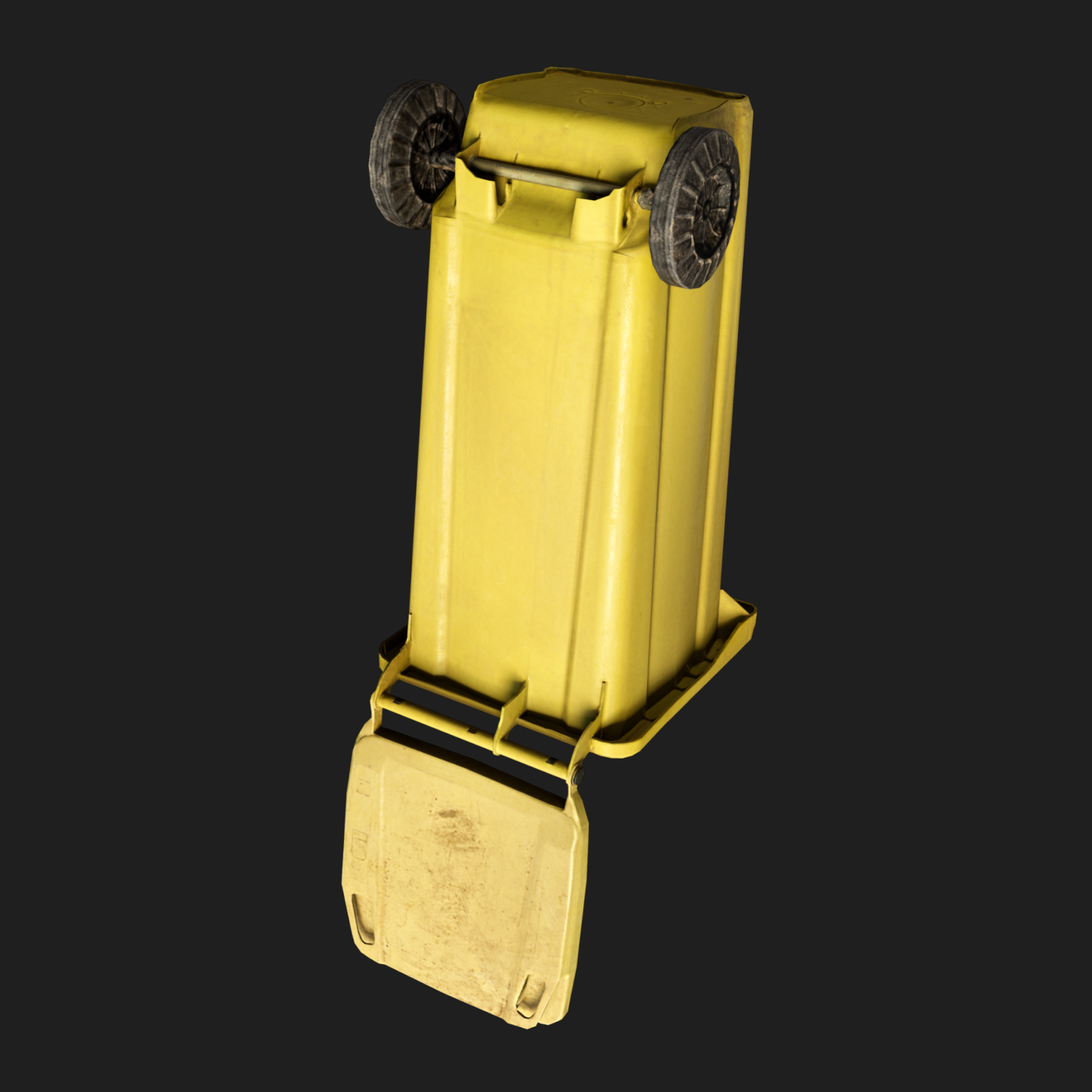 3D Trash Can Yellow