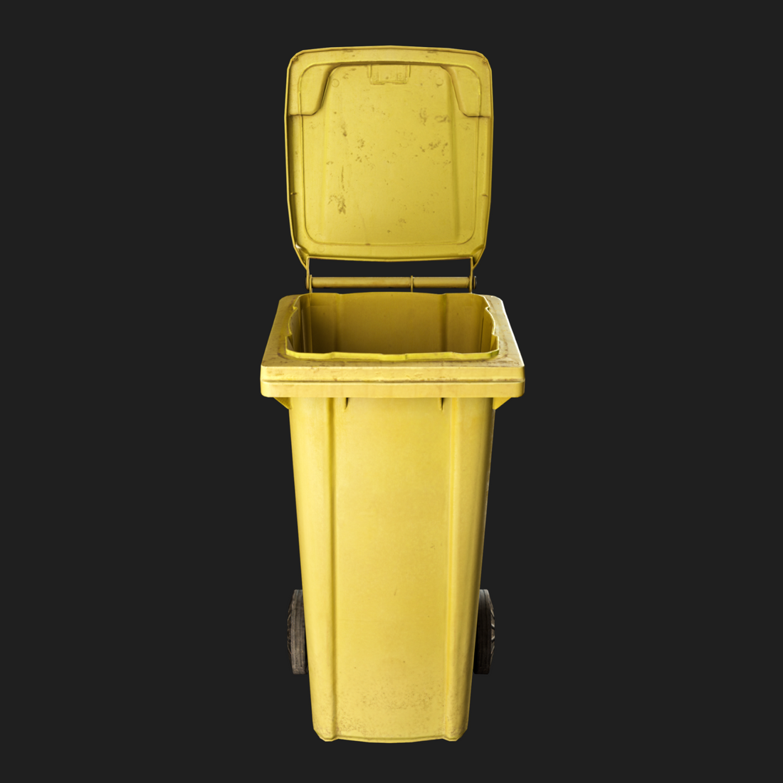 3D Trash Can Yellow