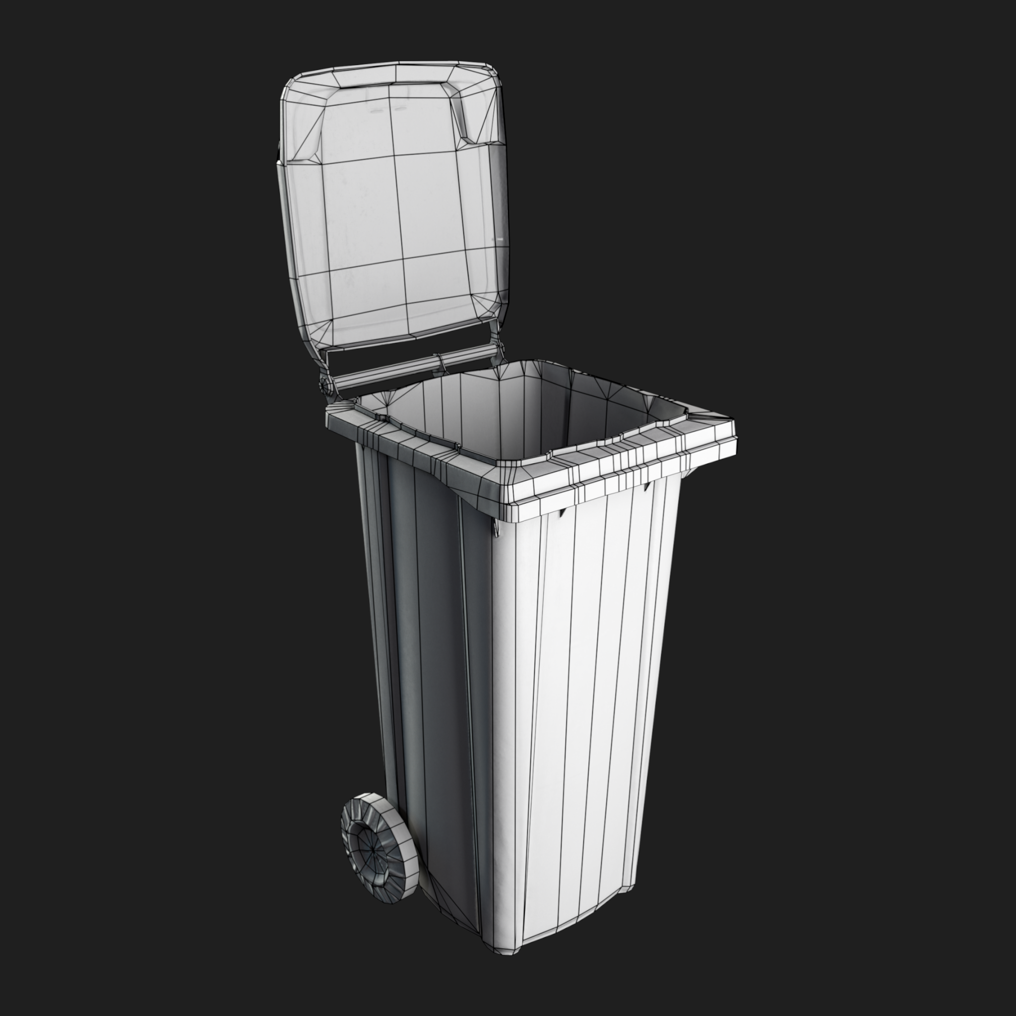 3D Trash Can Yellow