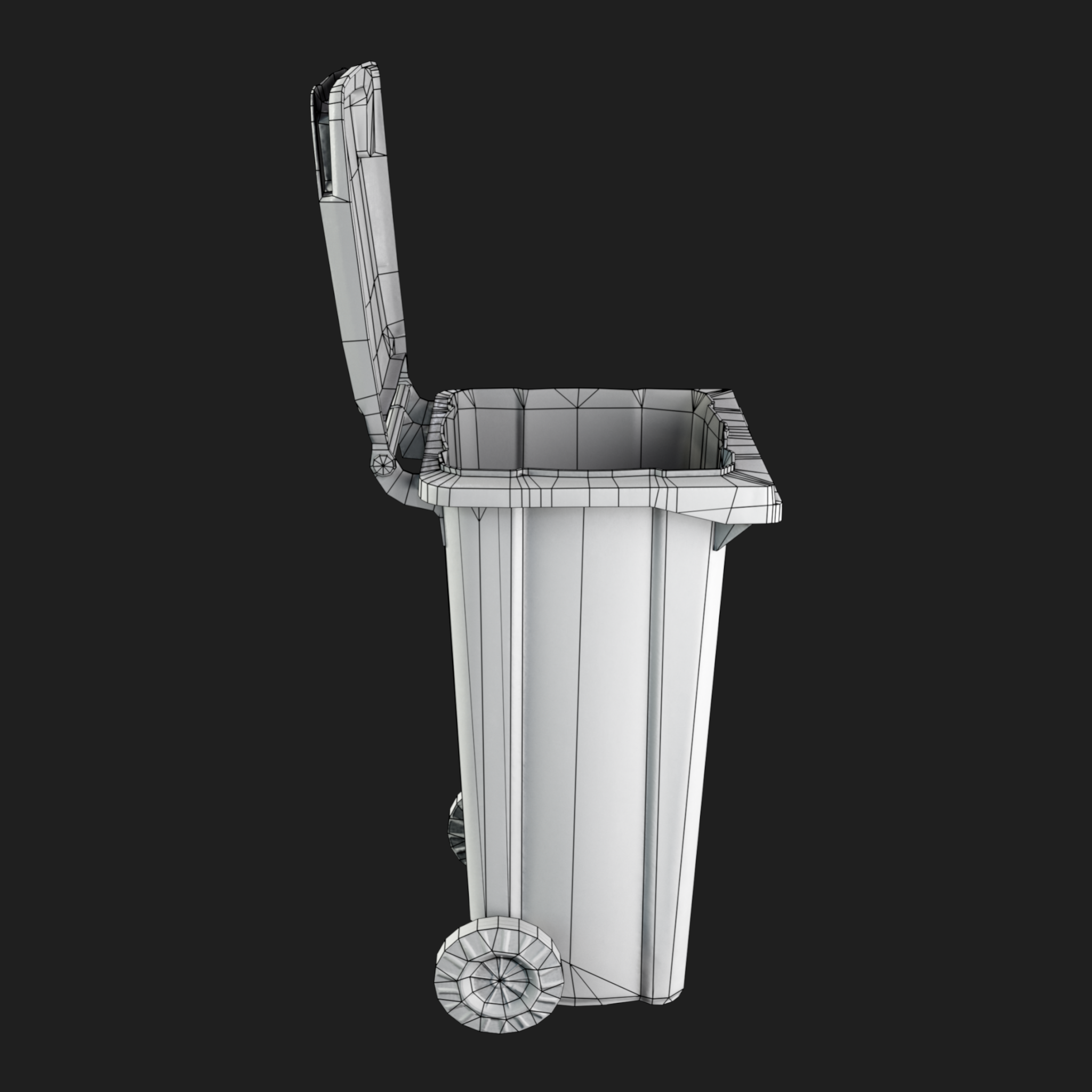 3D Trash Can Yellow
