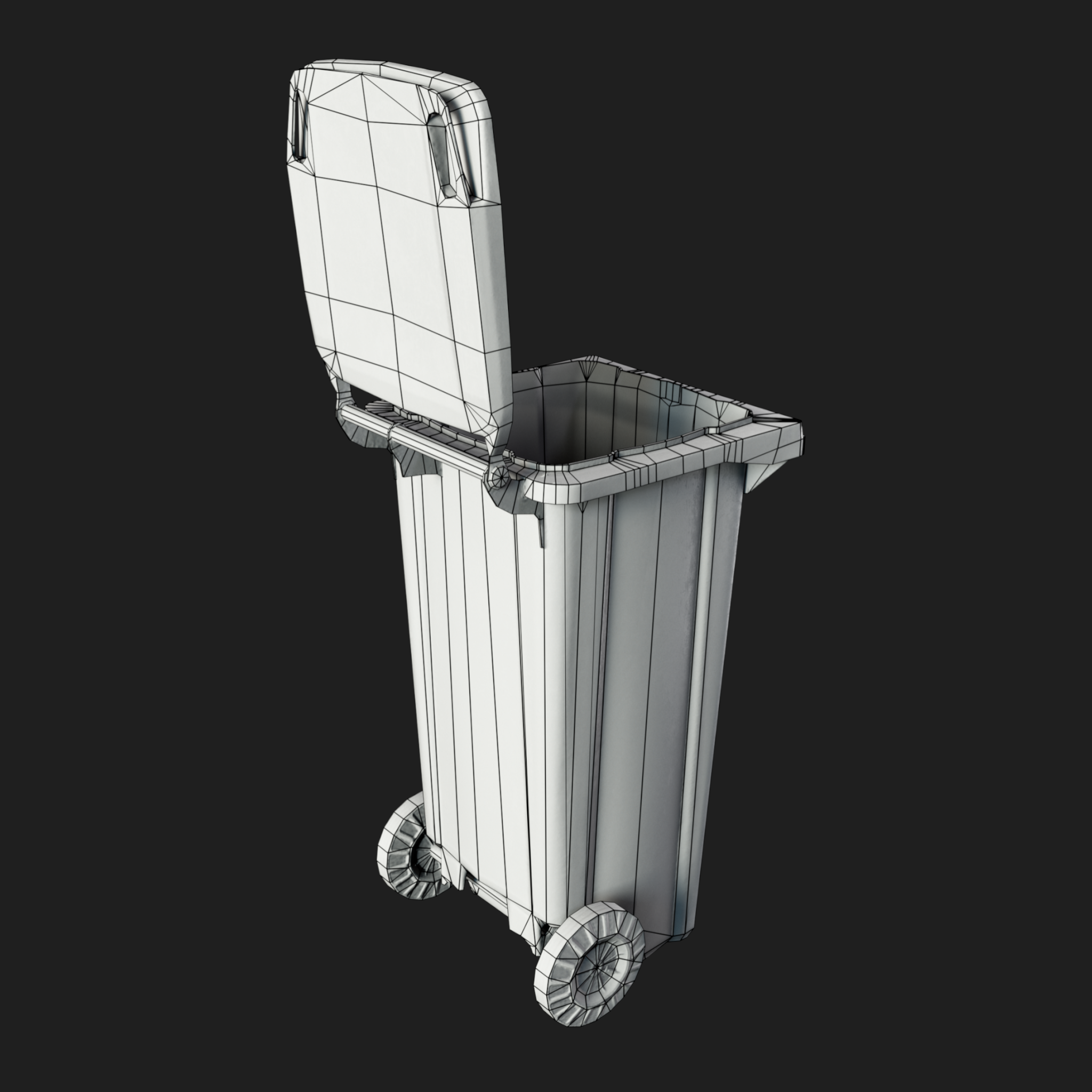 3D Trash Can Yellow