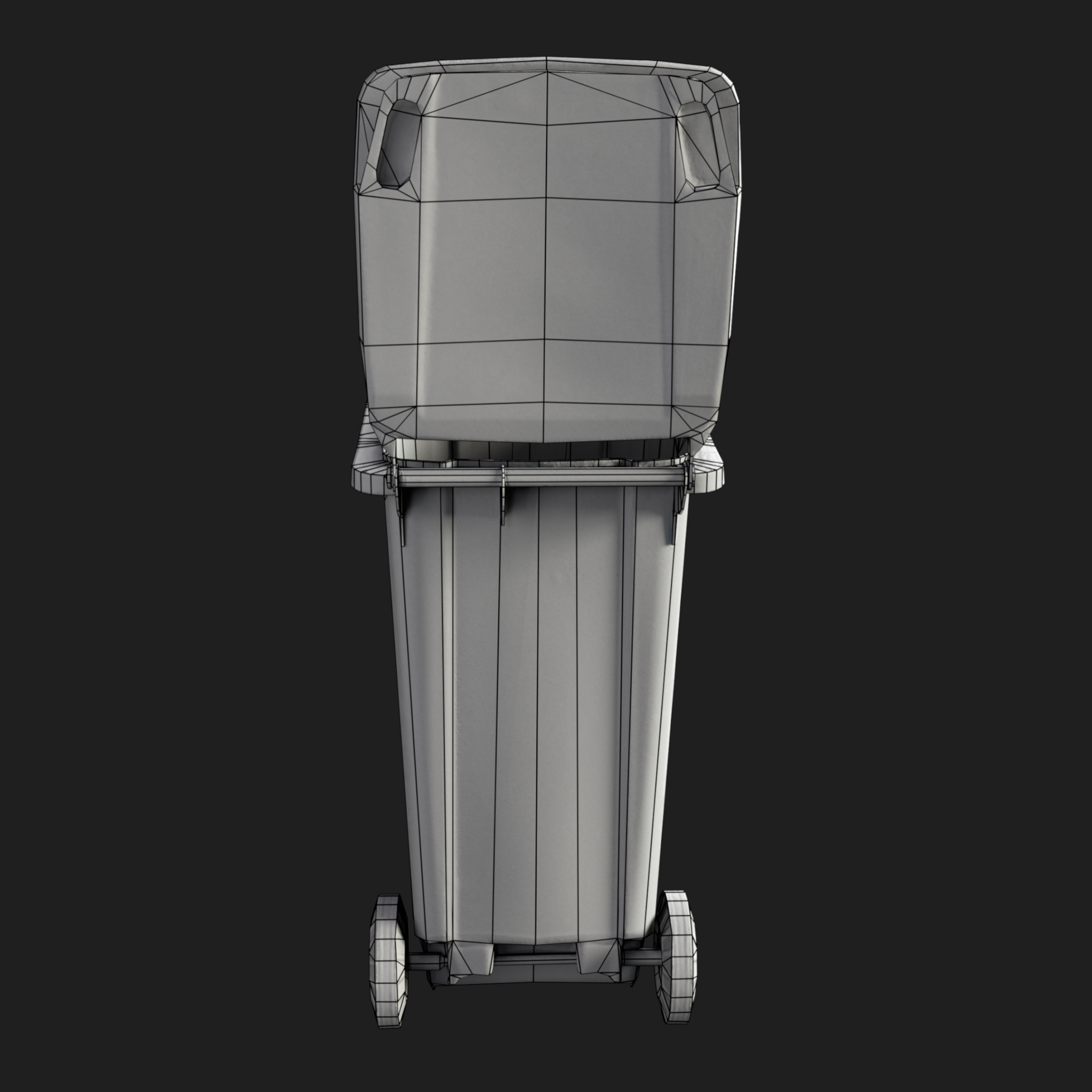 3D Trash Can Yellow