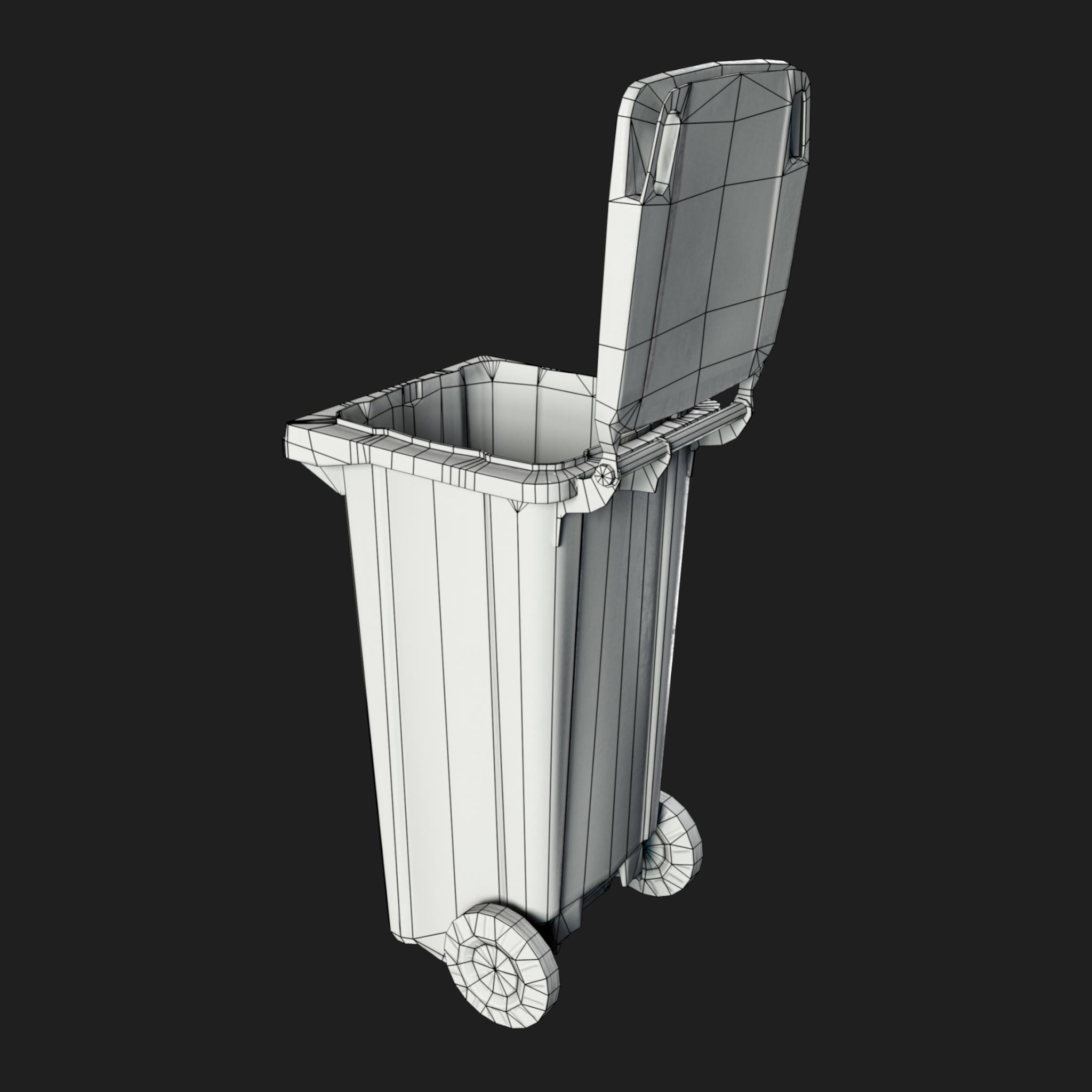 3D Trash Can Yellow