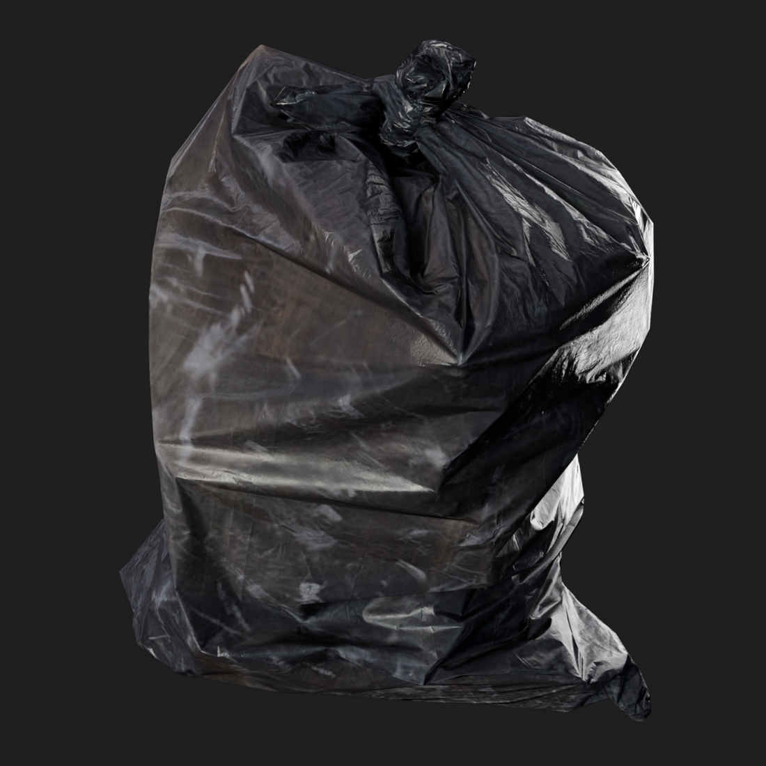 3D Plastic Trash Bag Black