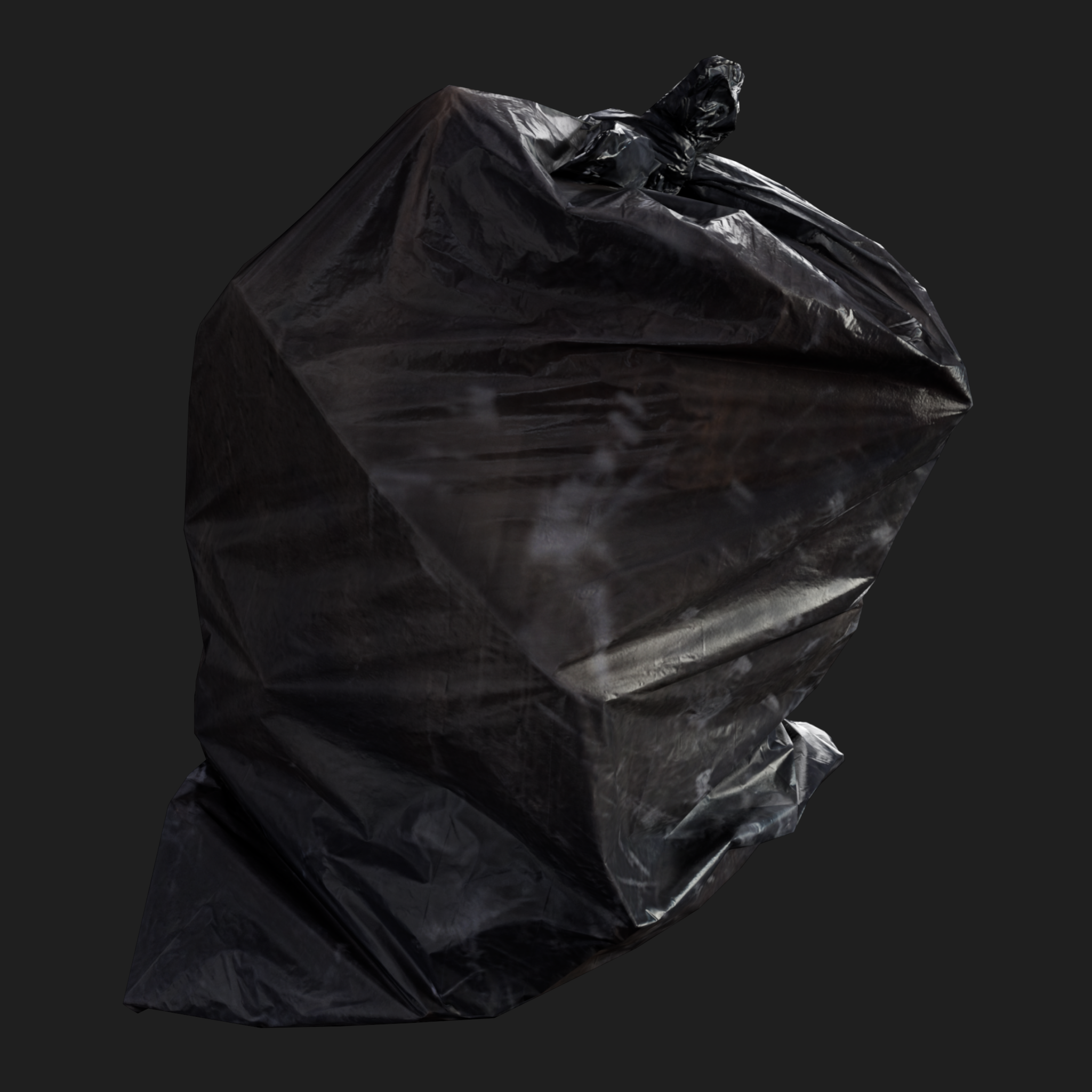 3D Plastic Trash Bag Black