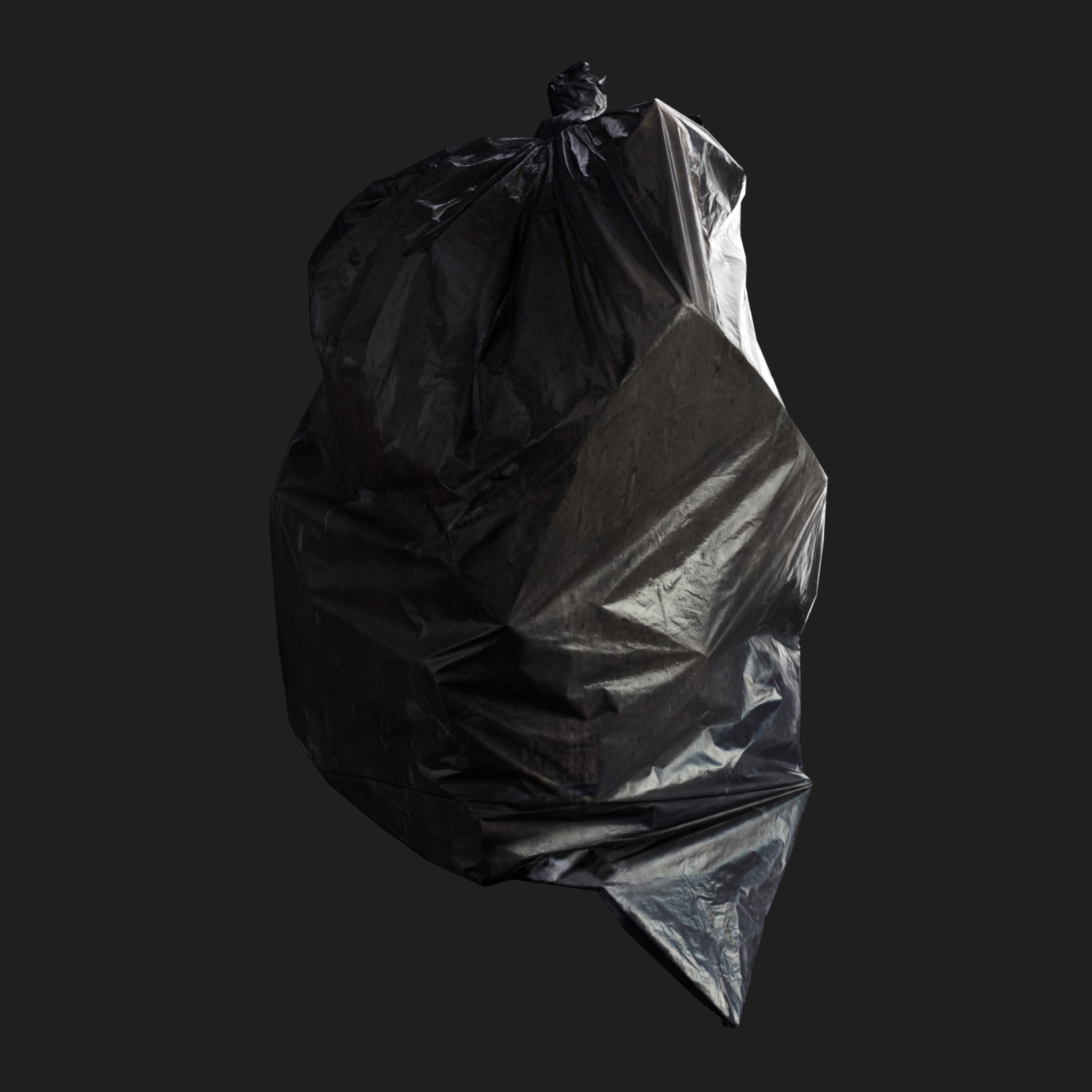 3D Plastic Trash Bag Black