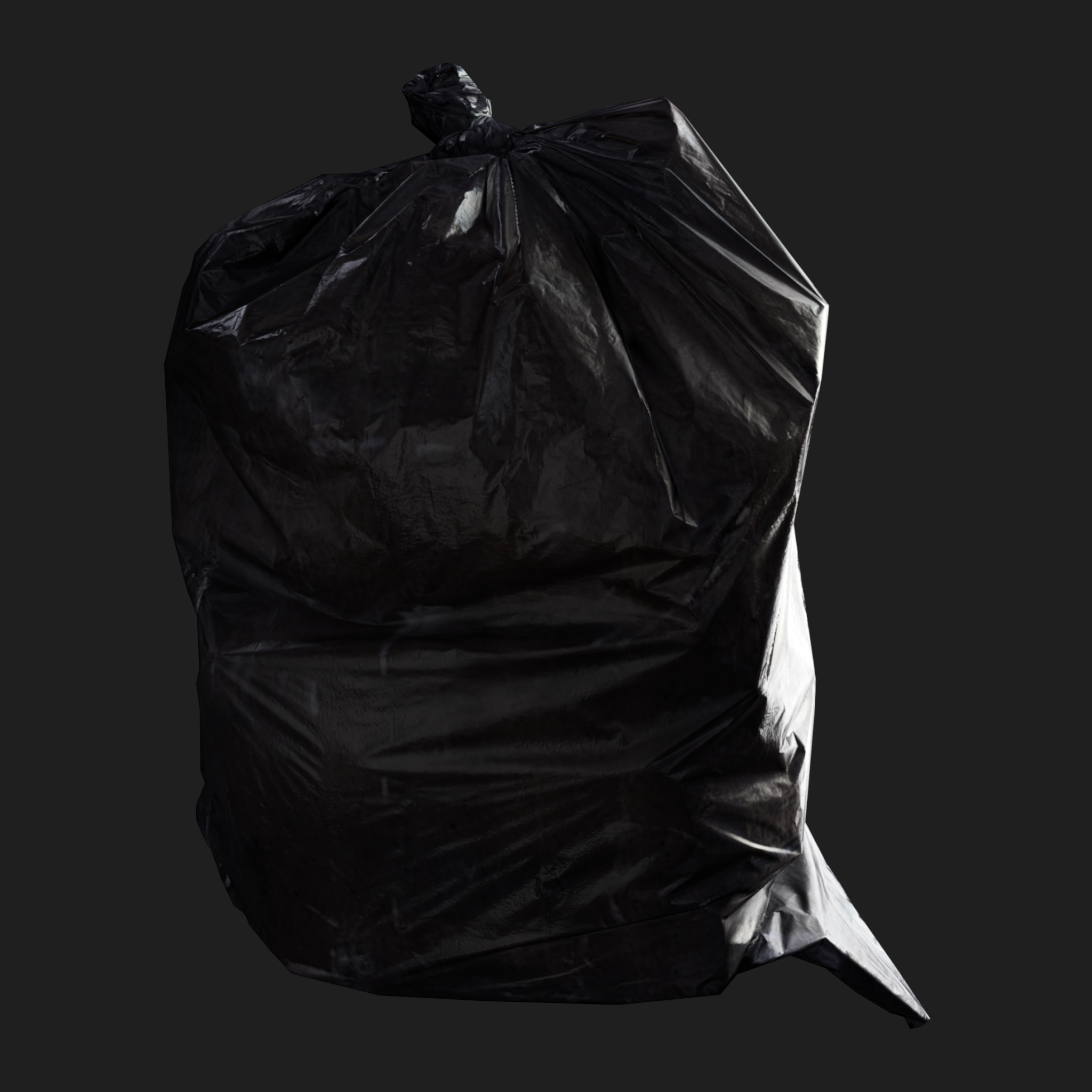 3D Plastic Trash Bag Black