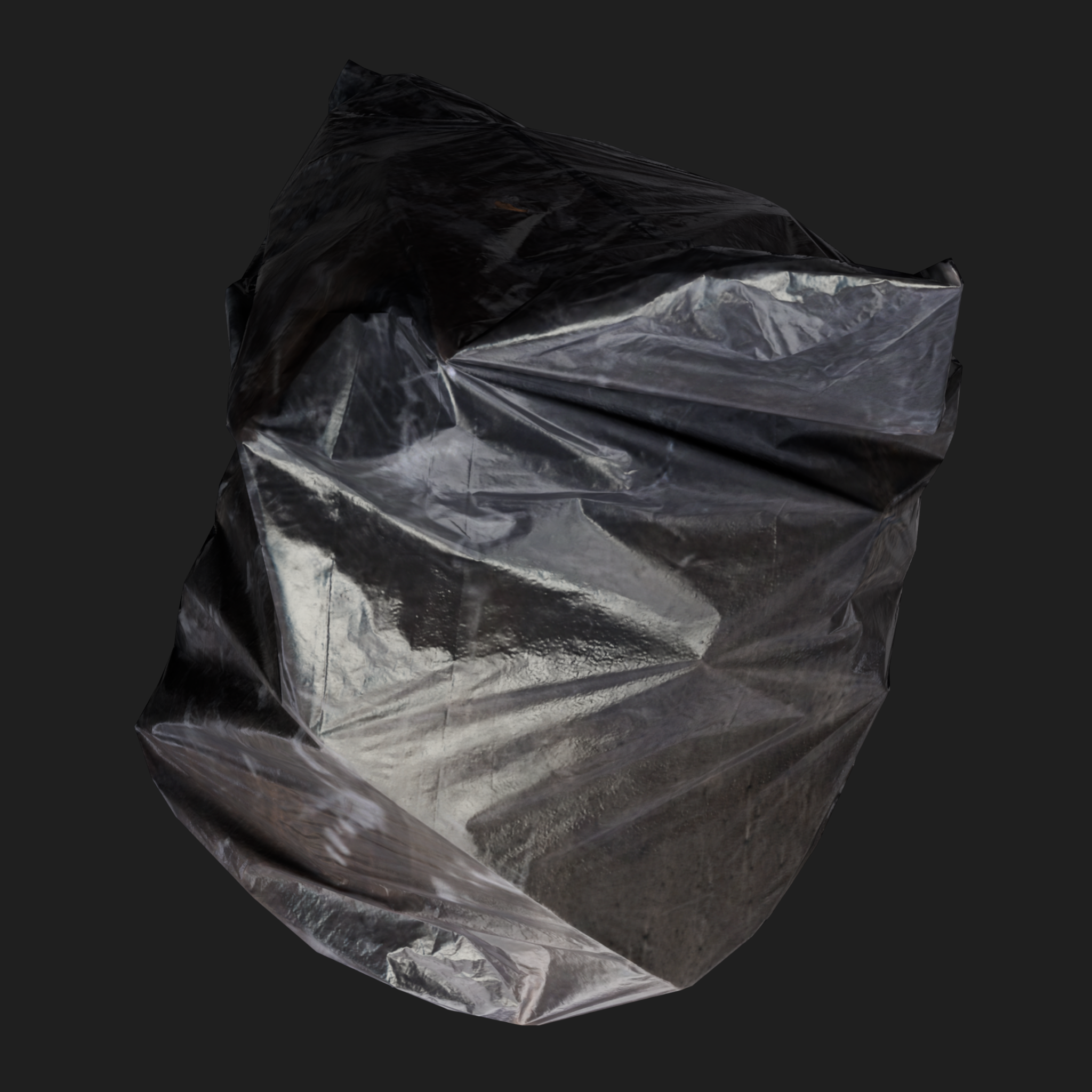 3D Plastic Trash Bag Black