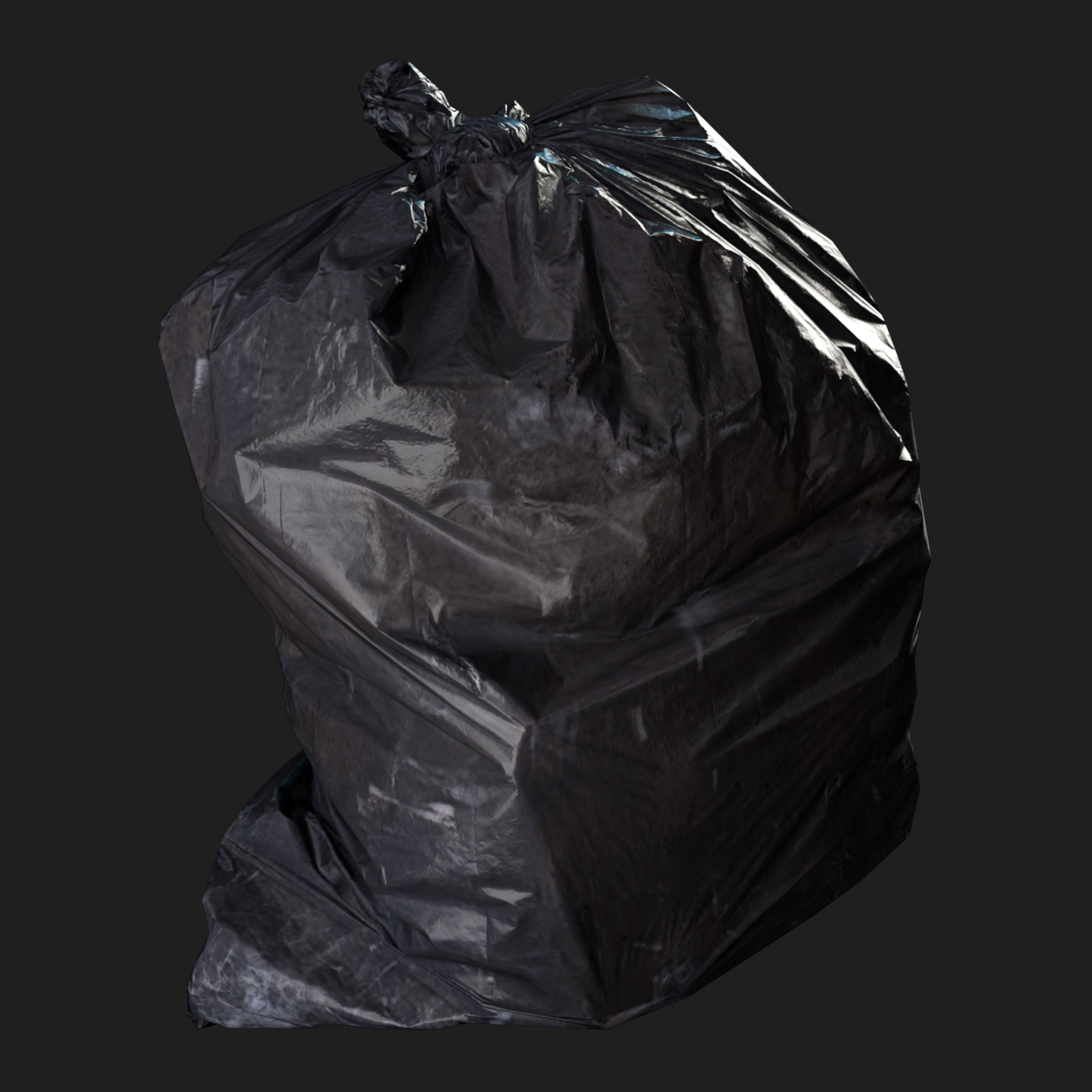 3D Plastic Trash Bag Black