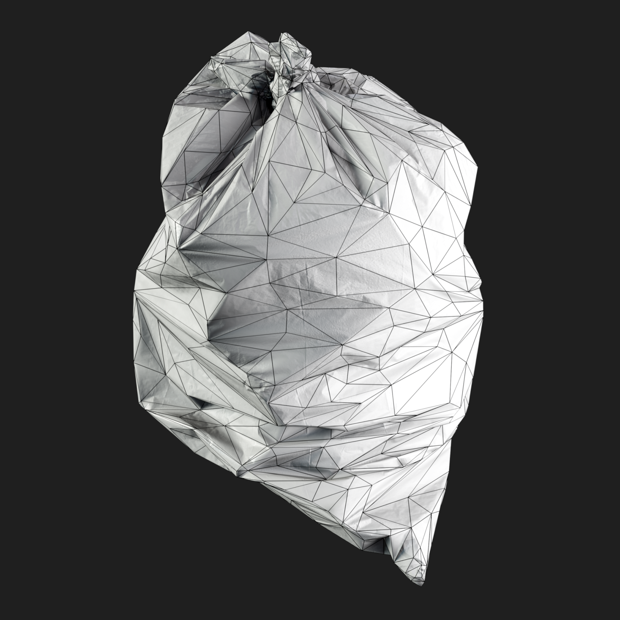3D Plastic Trash Bag Black