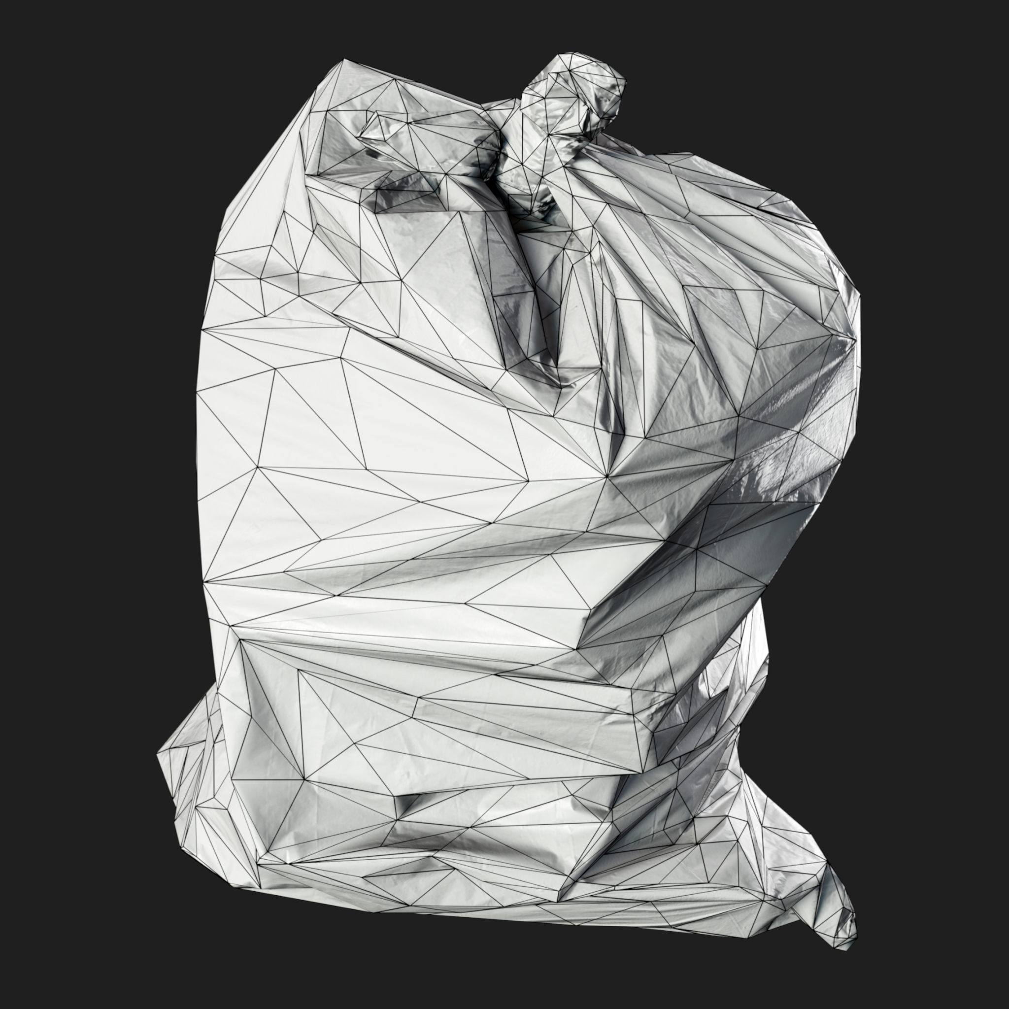 3D Plastic Trash Bag Black
