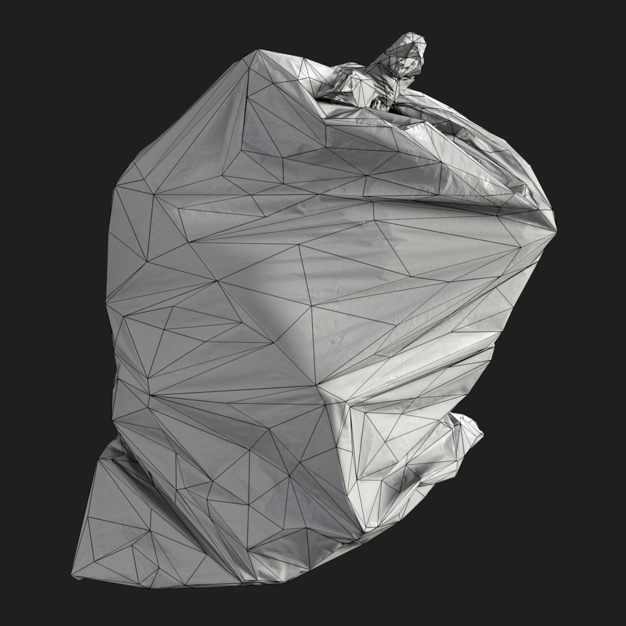 3D Plastic Trash Bag Black