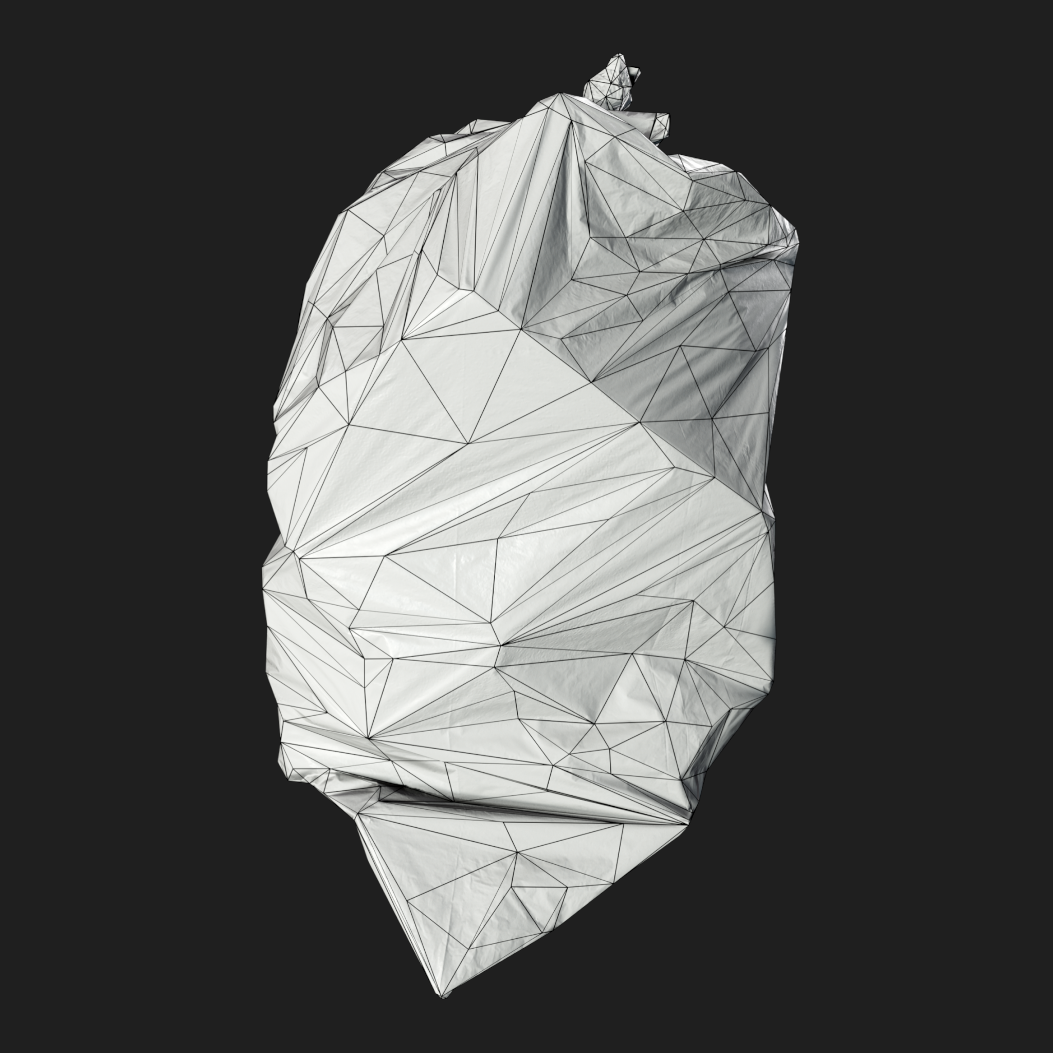 3D Plastic Trash Bag Black