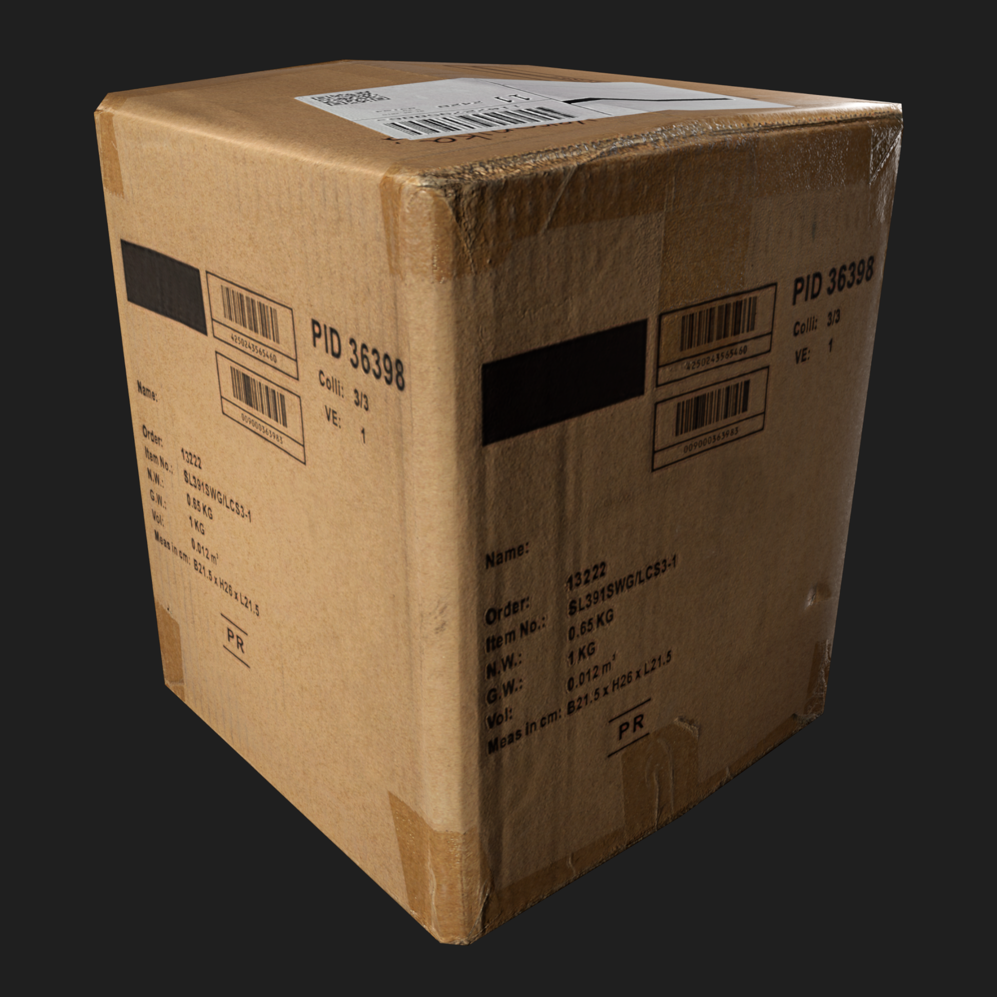 3D Cardboard Box