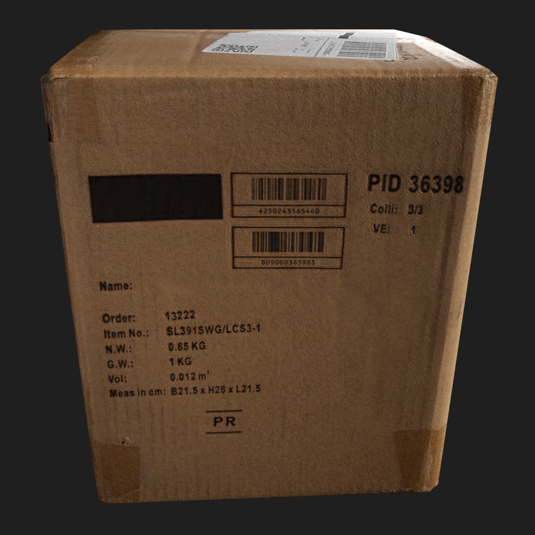 3D Cardboard Box