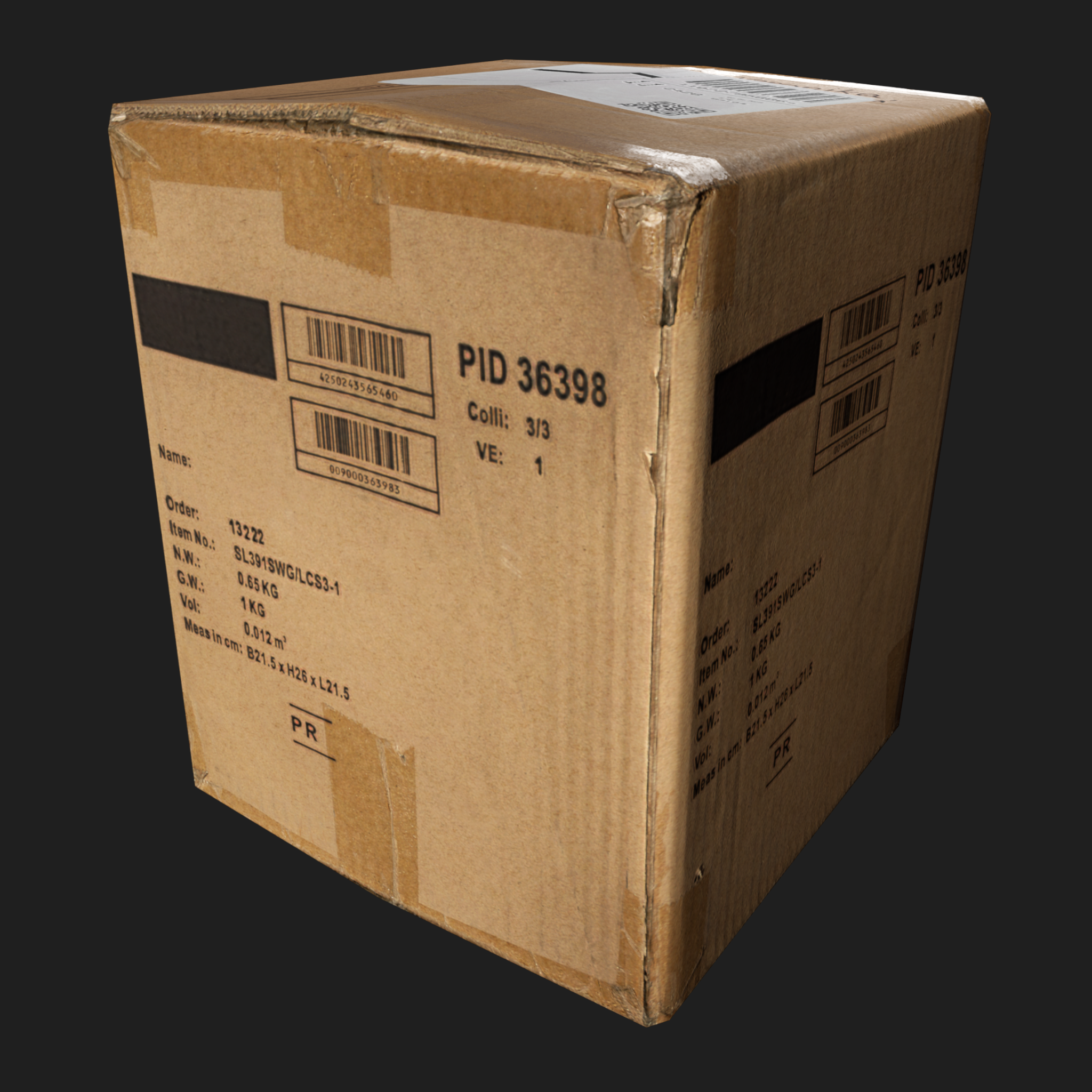 3D Cardboard Box