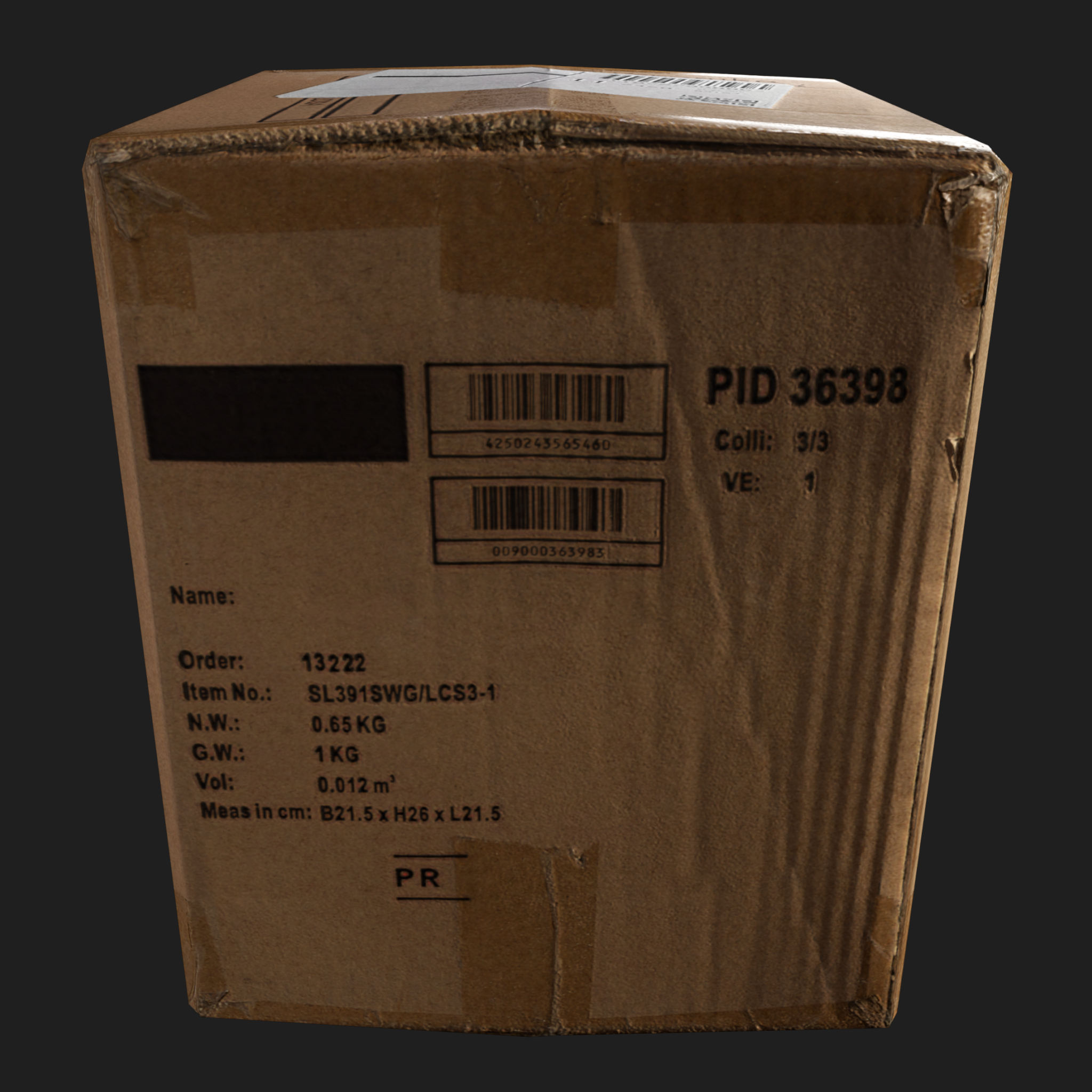 3D Cardboard Box