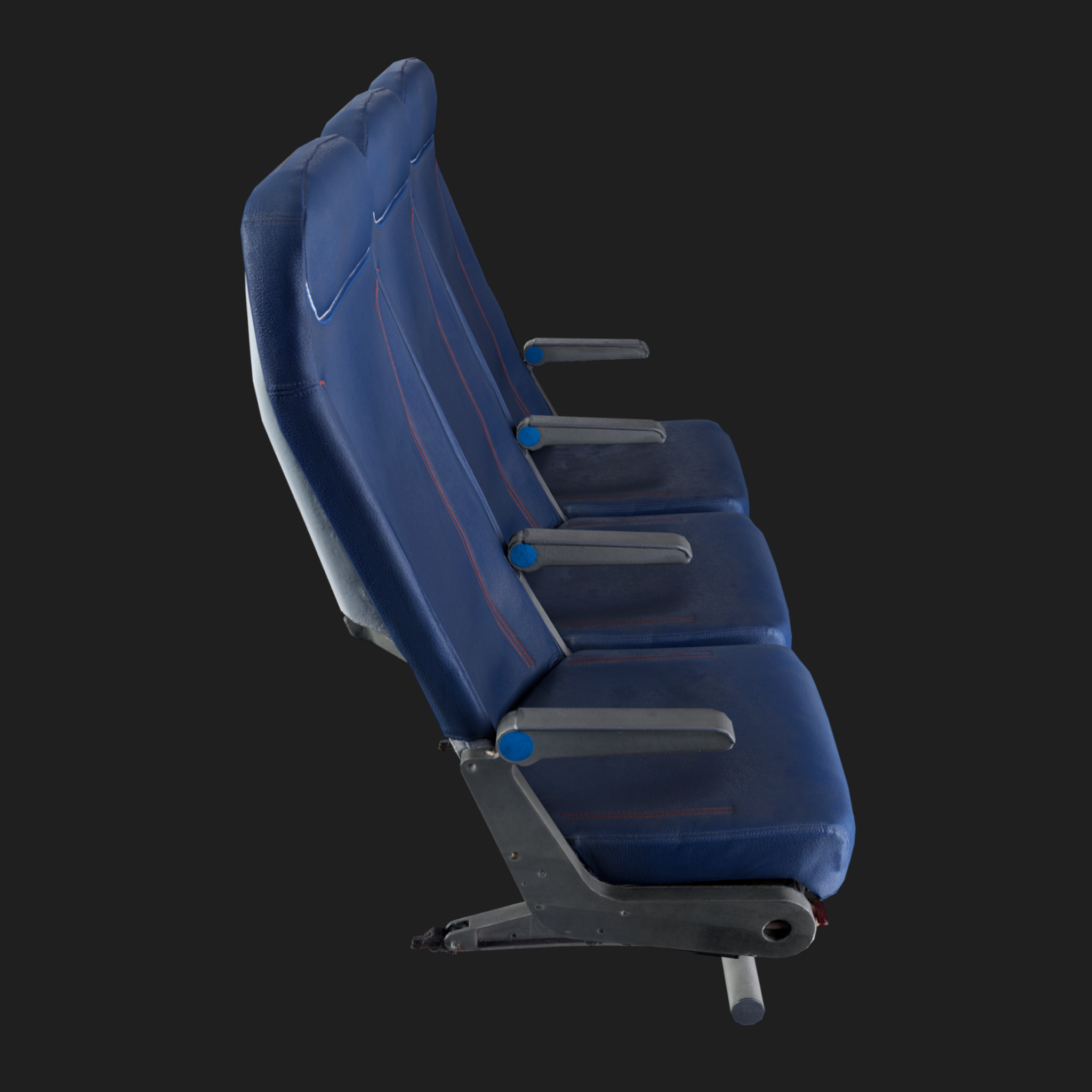 3D Aircraft Seat Triple Normal