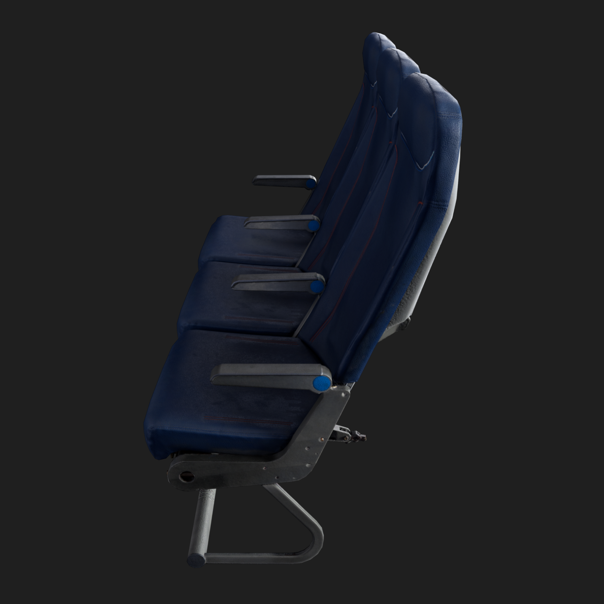 3D Aircraft Seat Triple Normal