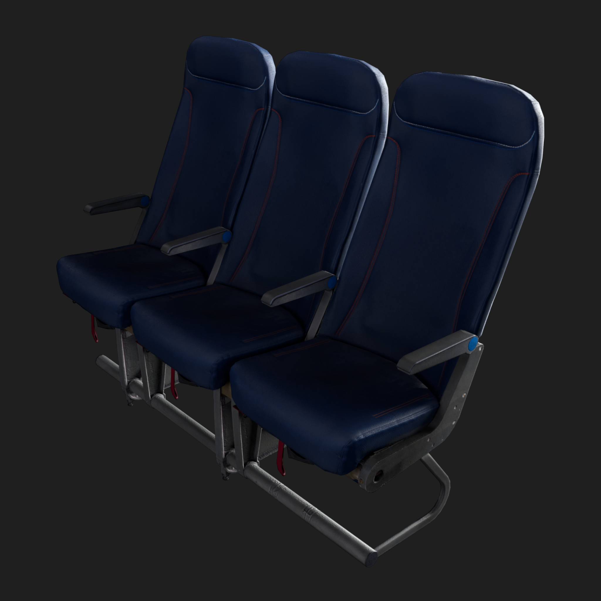 3D Aircraft Seat Triple Normal