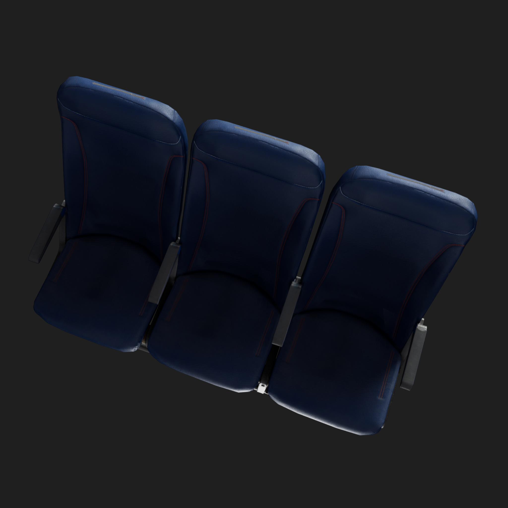 3D Aircraft Seat Triple Normal