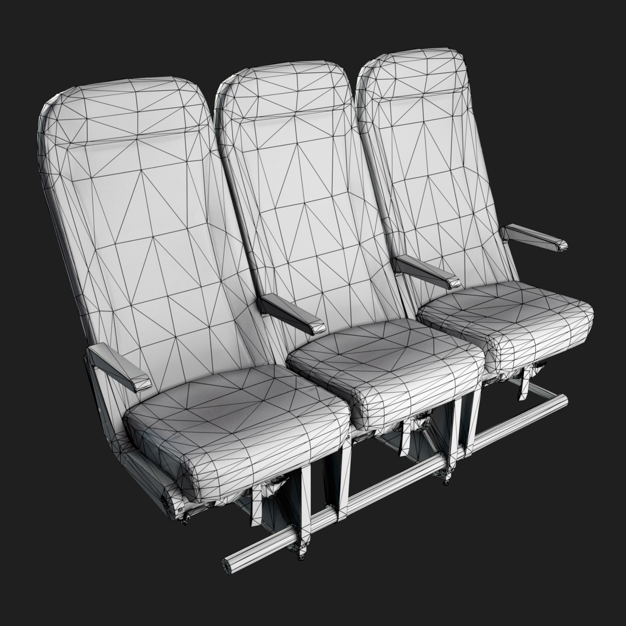 3D Aircraft Seat Triple Normal
