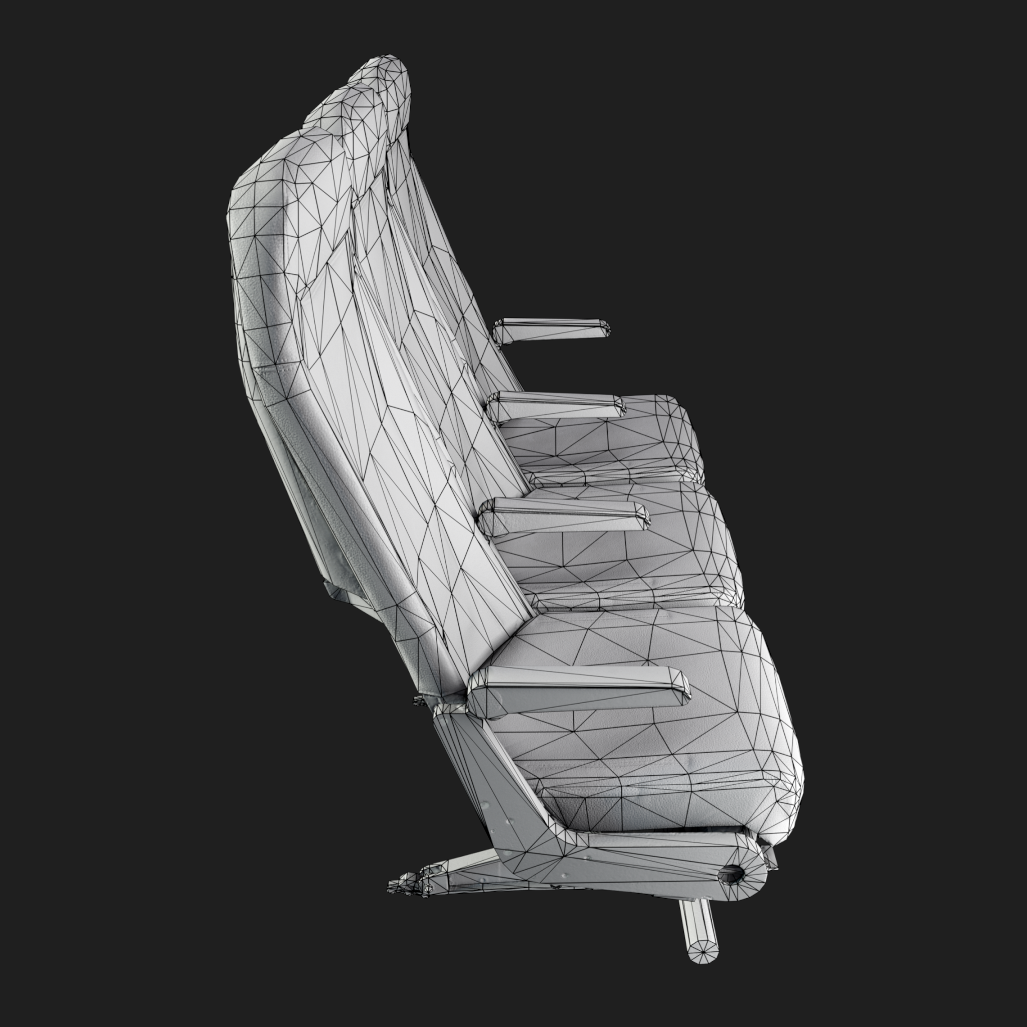 3D Aircraft Seat Triple Normal