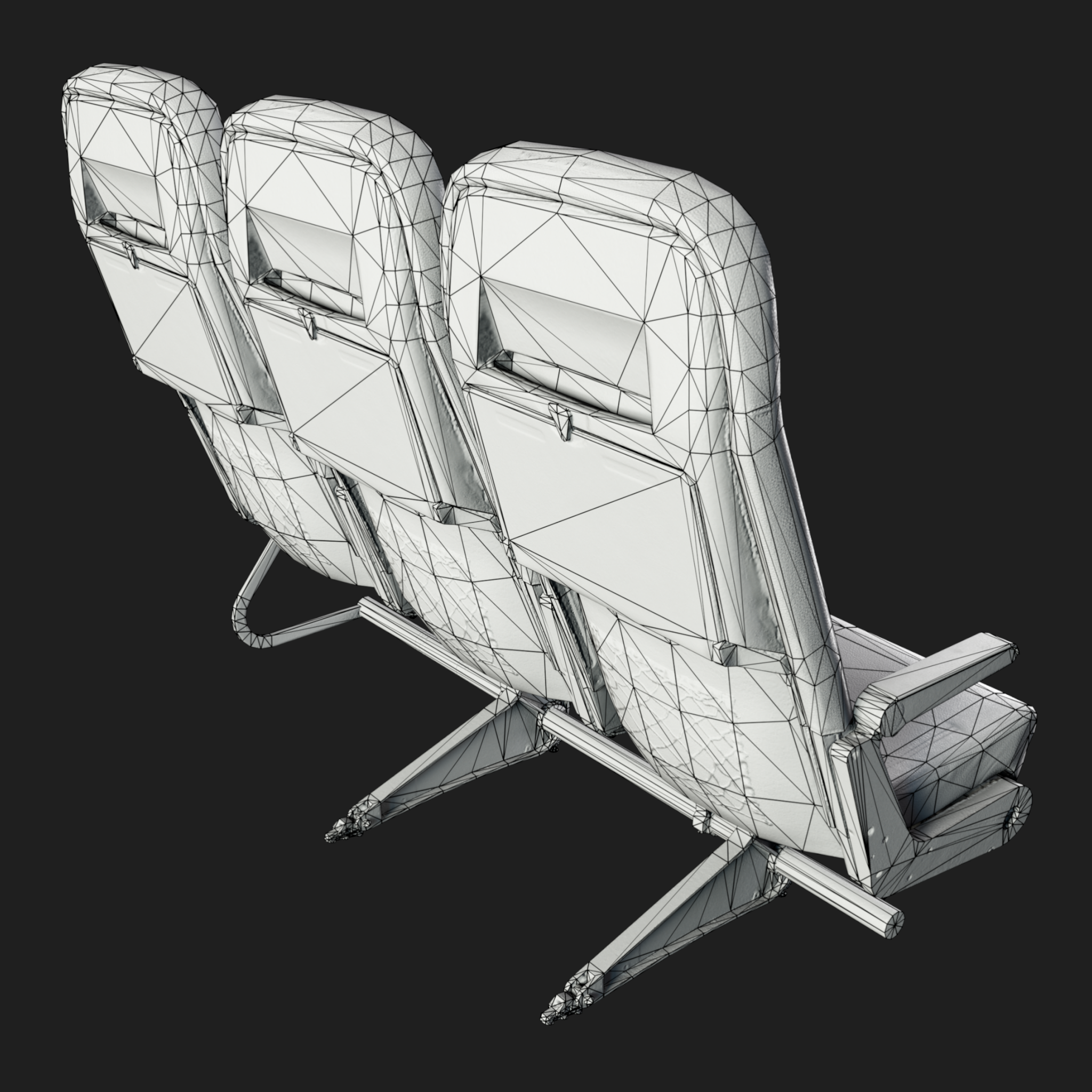 3D Aircraft Seat Triple Normal