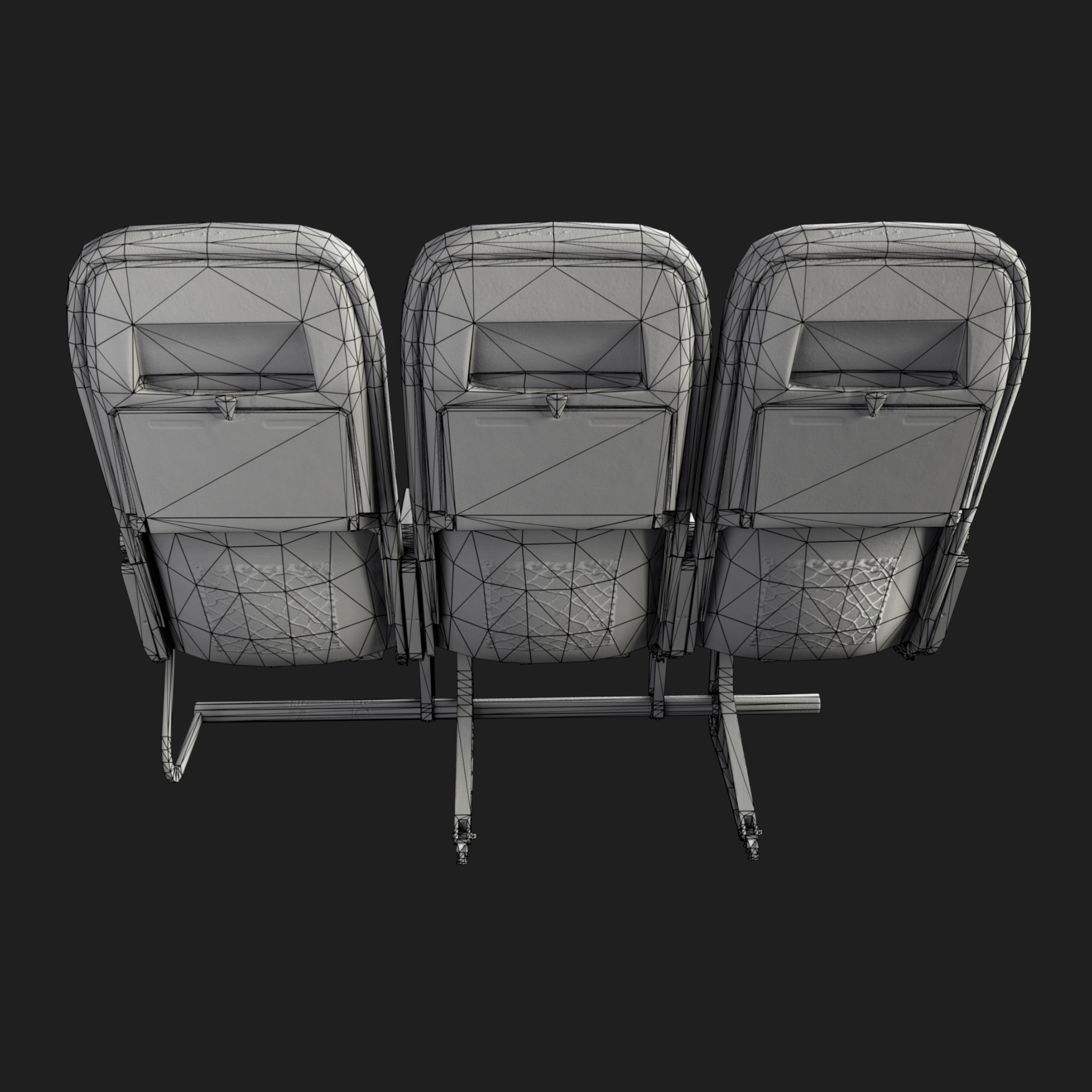 3D Aircraft Seat Triple Normal