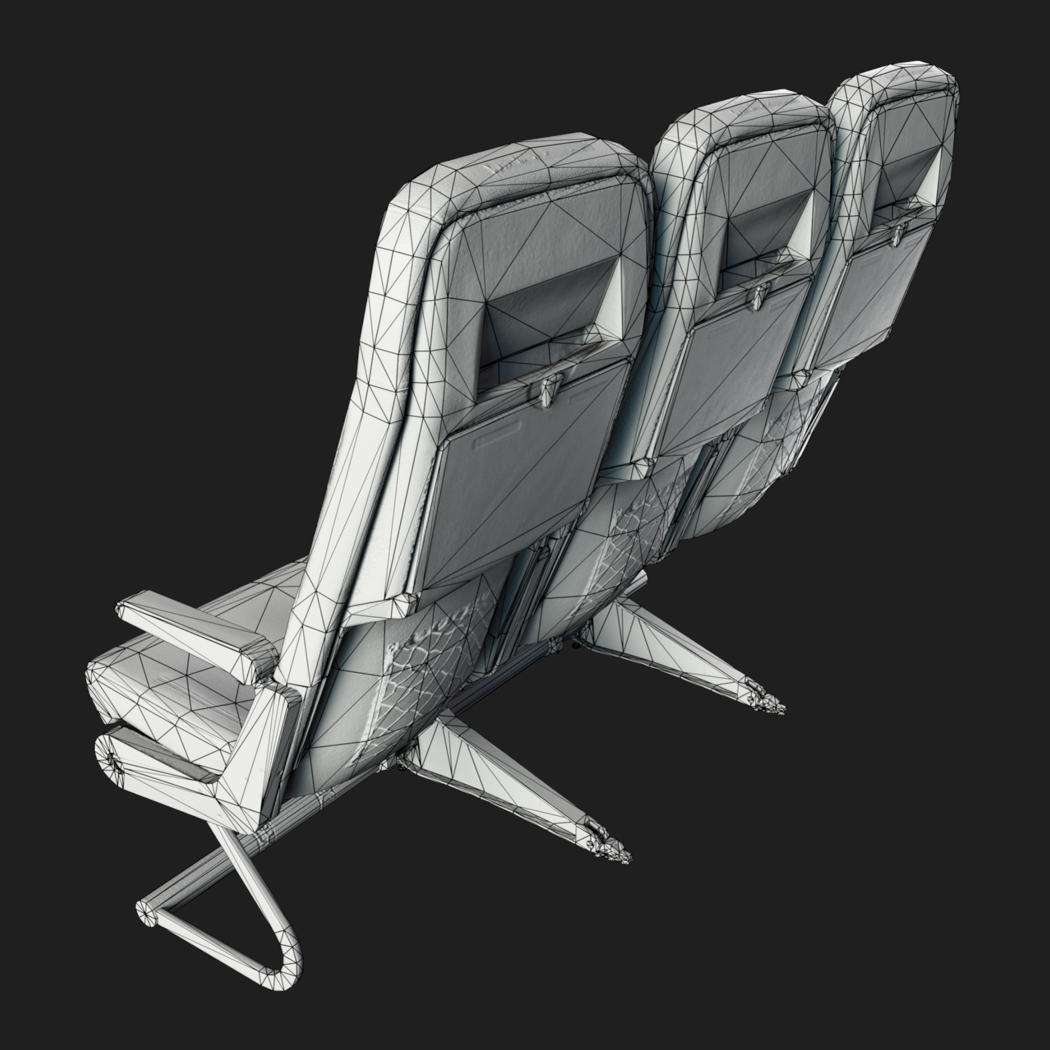 3D Aircraft Seat Triple Normal