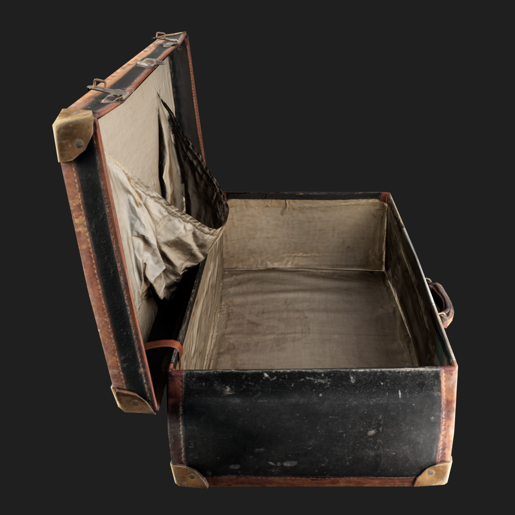 3D Open Vintage Suitcase