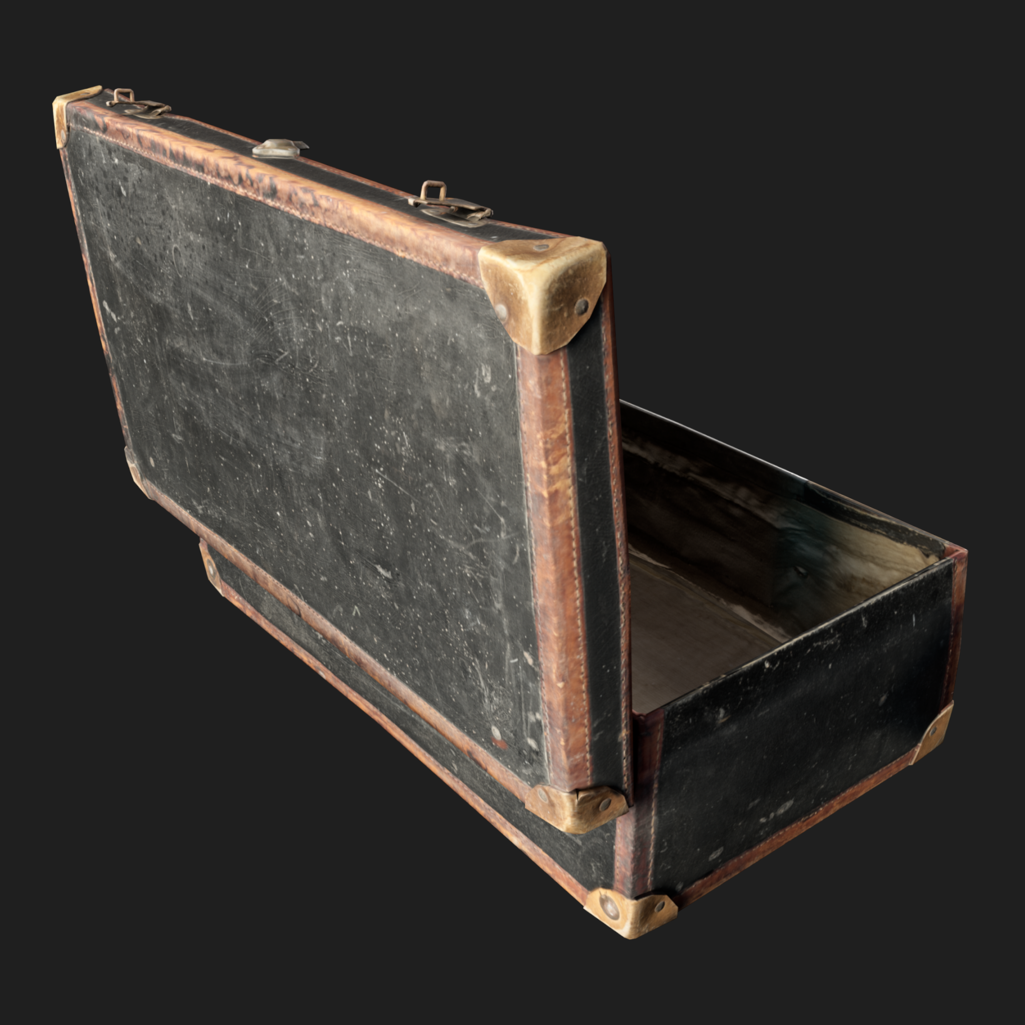 3D Open Vintage Suitcase