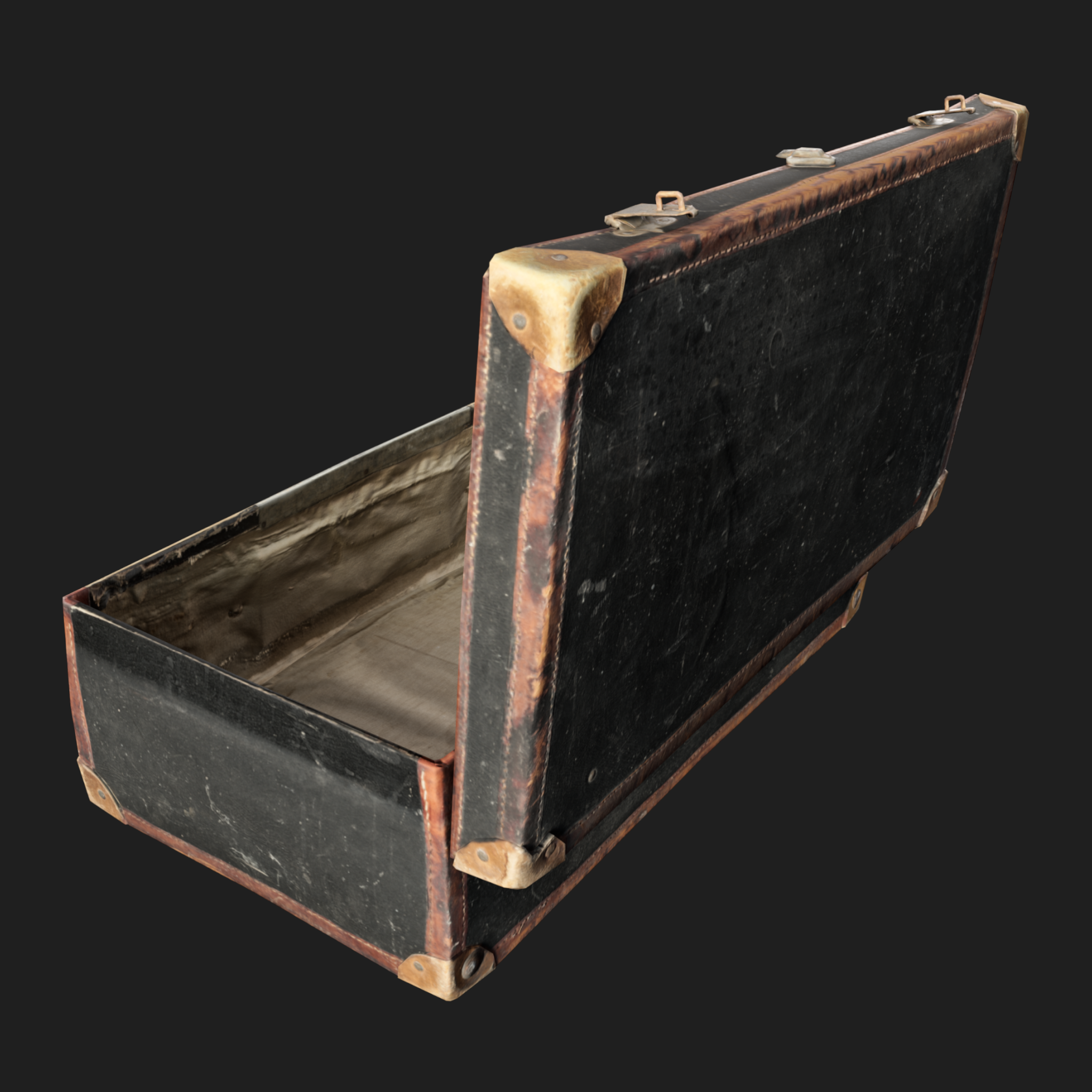 3D Open Vintage Suitcase