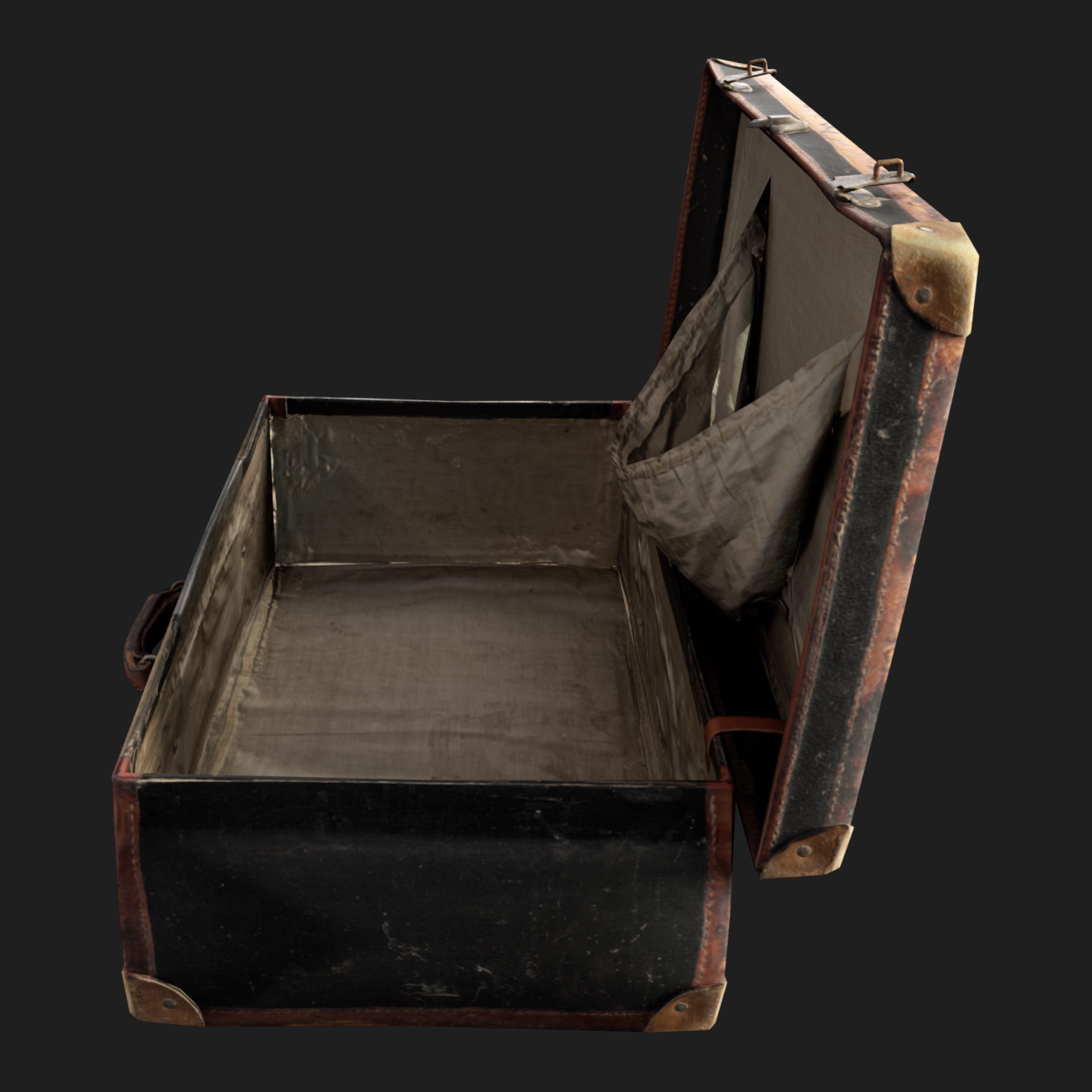 3D Open Vintage Suitcase